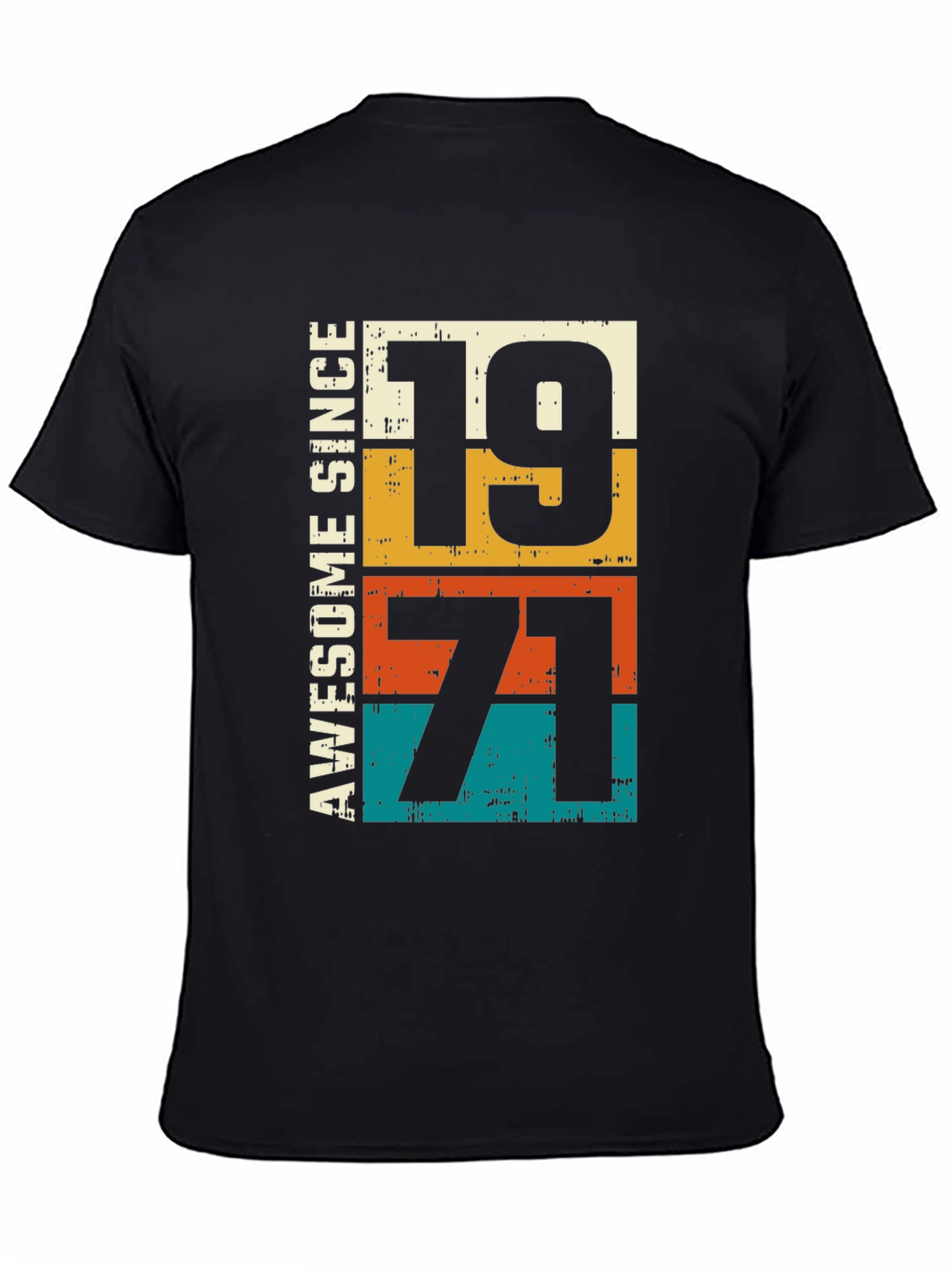 Black Awesome Since 1971 T-Shirt - Retro Style view 4