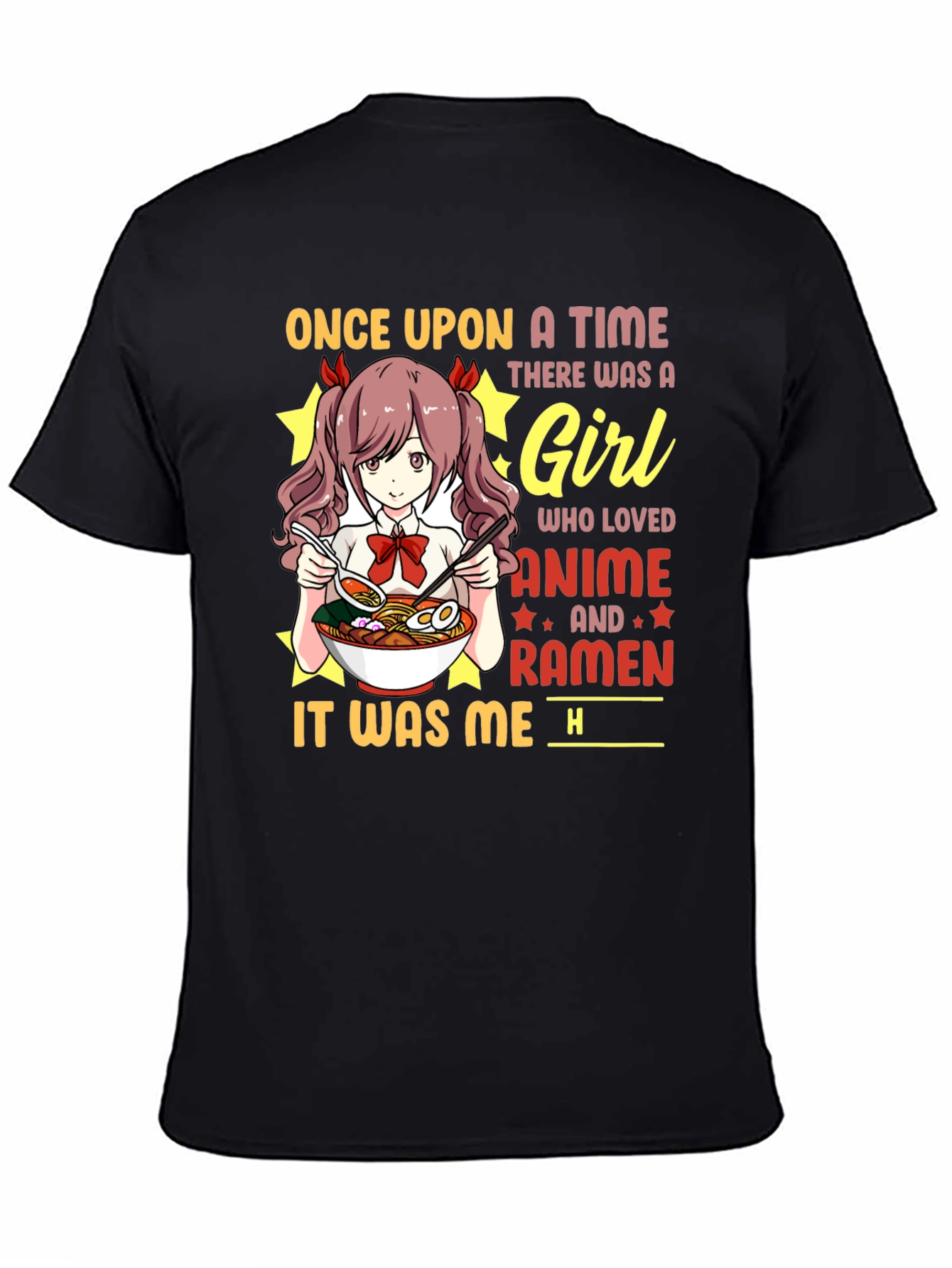 Black Anime & Ramen Girl T-Shirt view 4