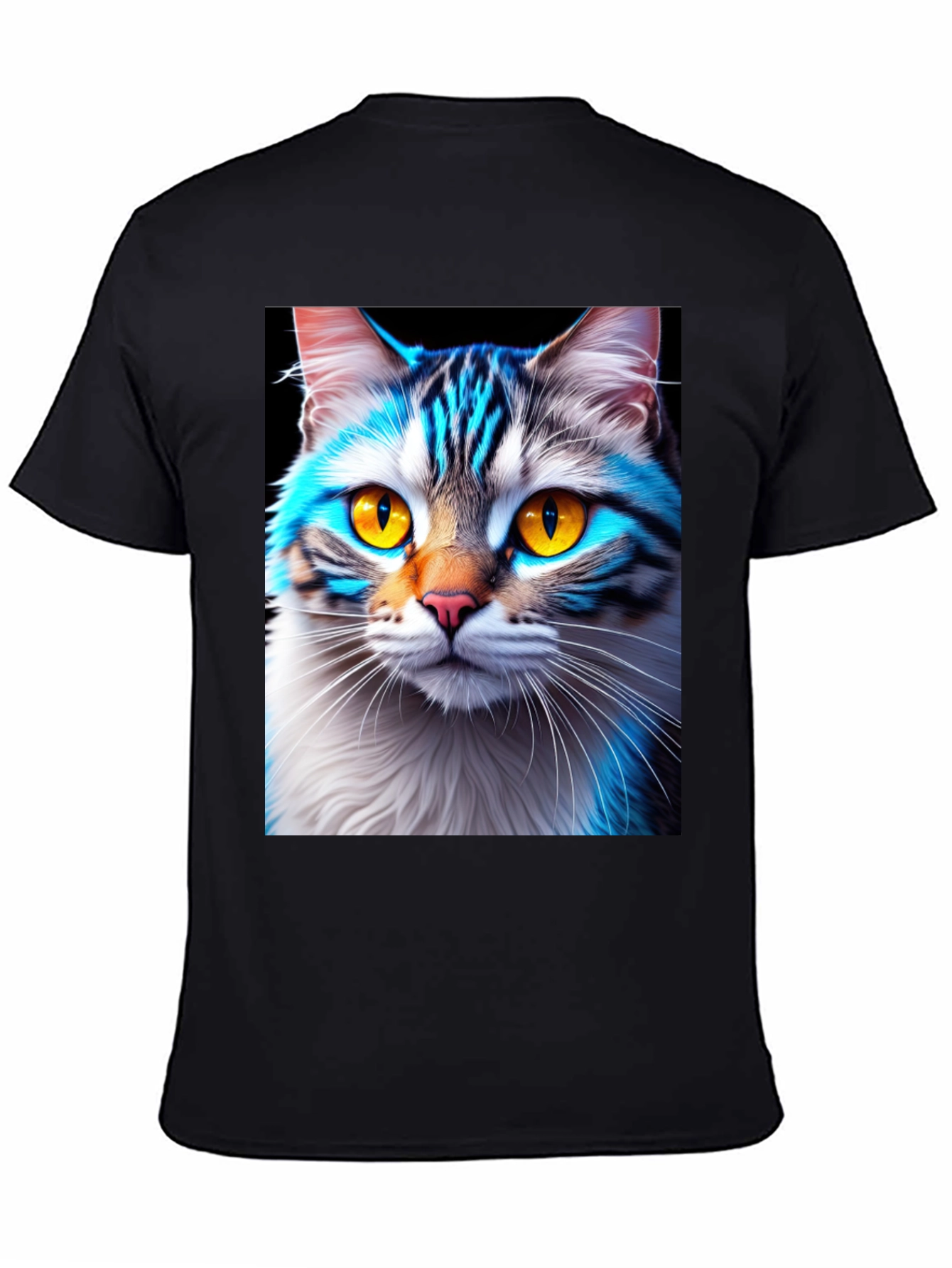Black Cool Cat Graphic Tee - Stylish Animal Print Shirt view 4