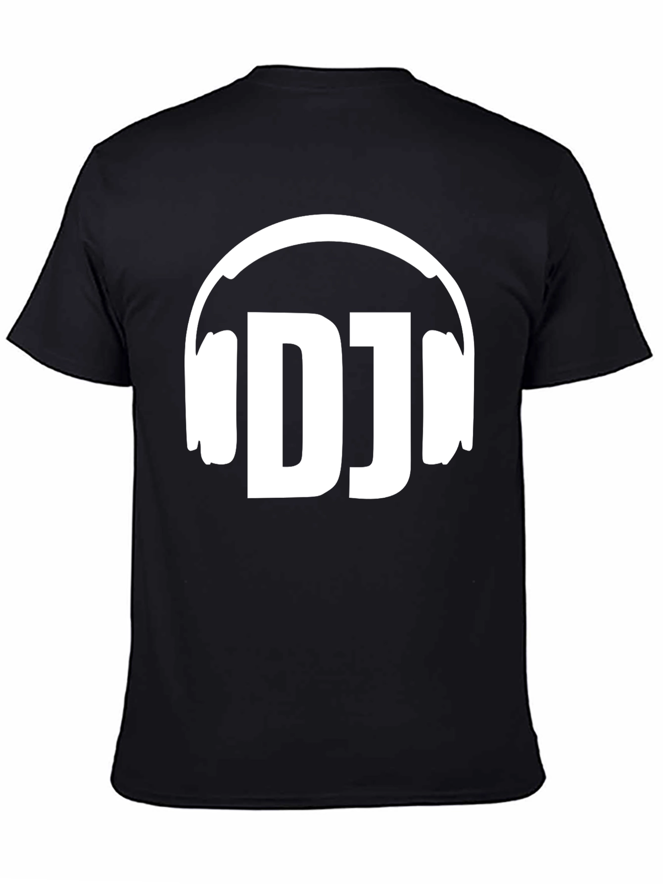 Black DJ Headphones Graphic Tee - Black Cotton Music Lover Shirt view 4