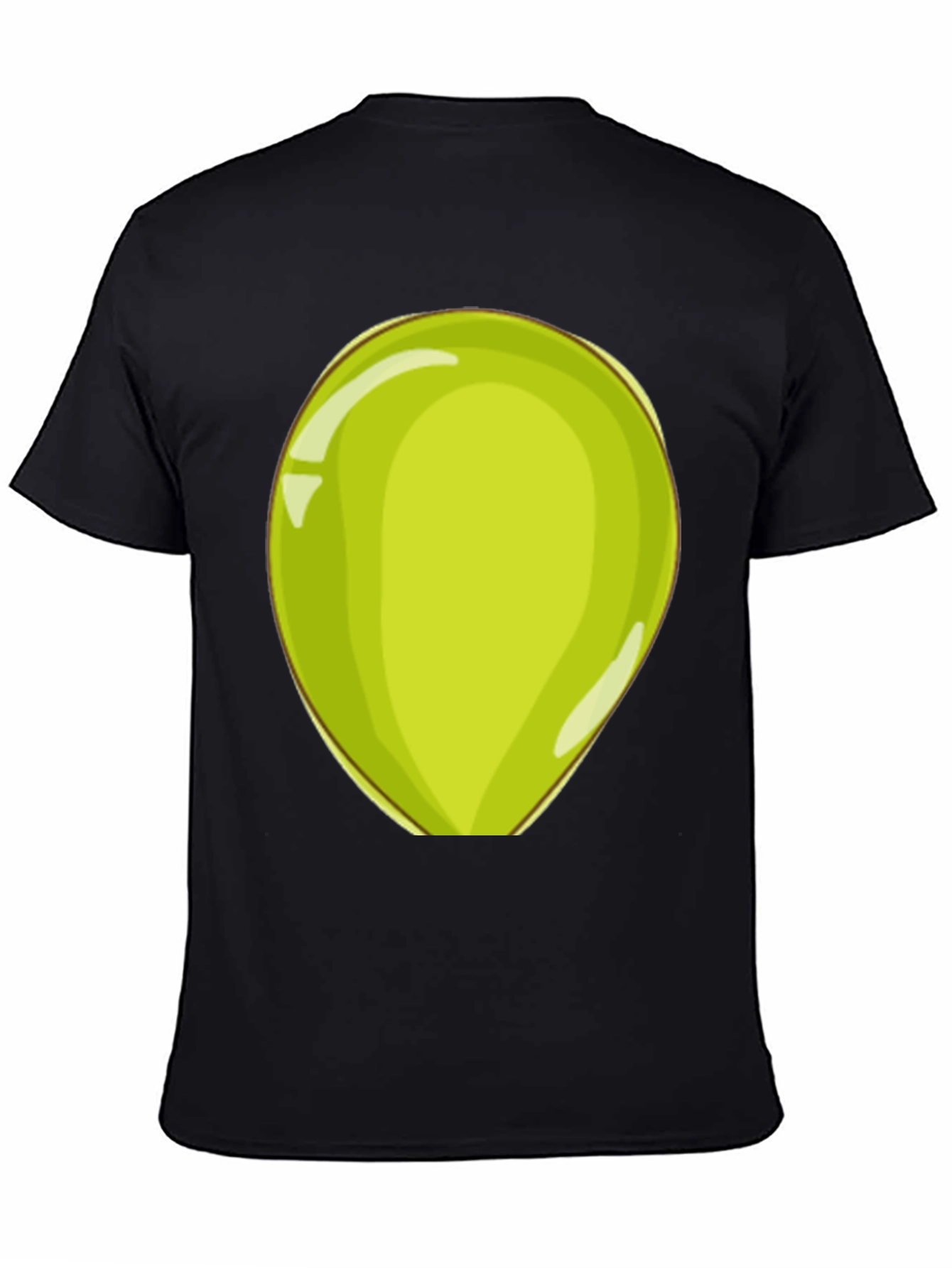 Black Fun Cartoon Green Egg Men's T-Shirt view 4