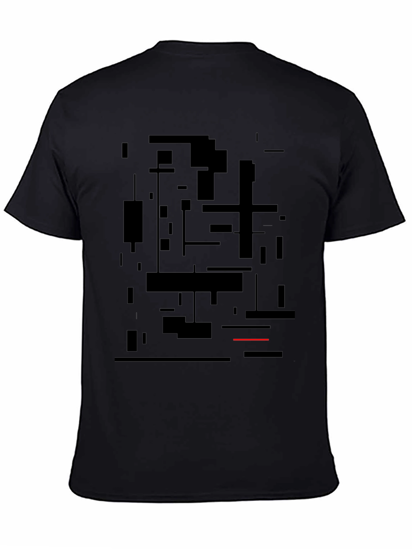 Black Modern Abstract Art Black Graphic Tee view 4