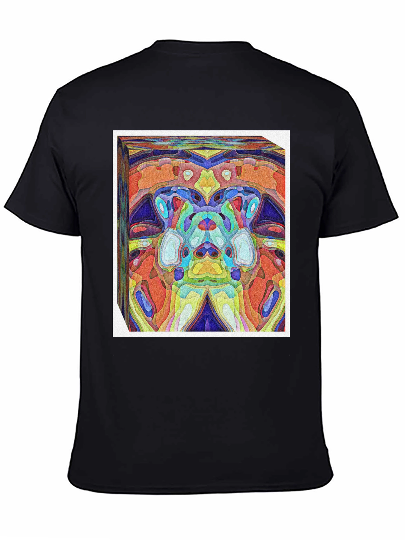Black Abstract Art Print Tee - Vivid & Unique Design view 4