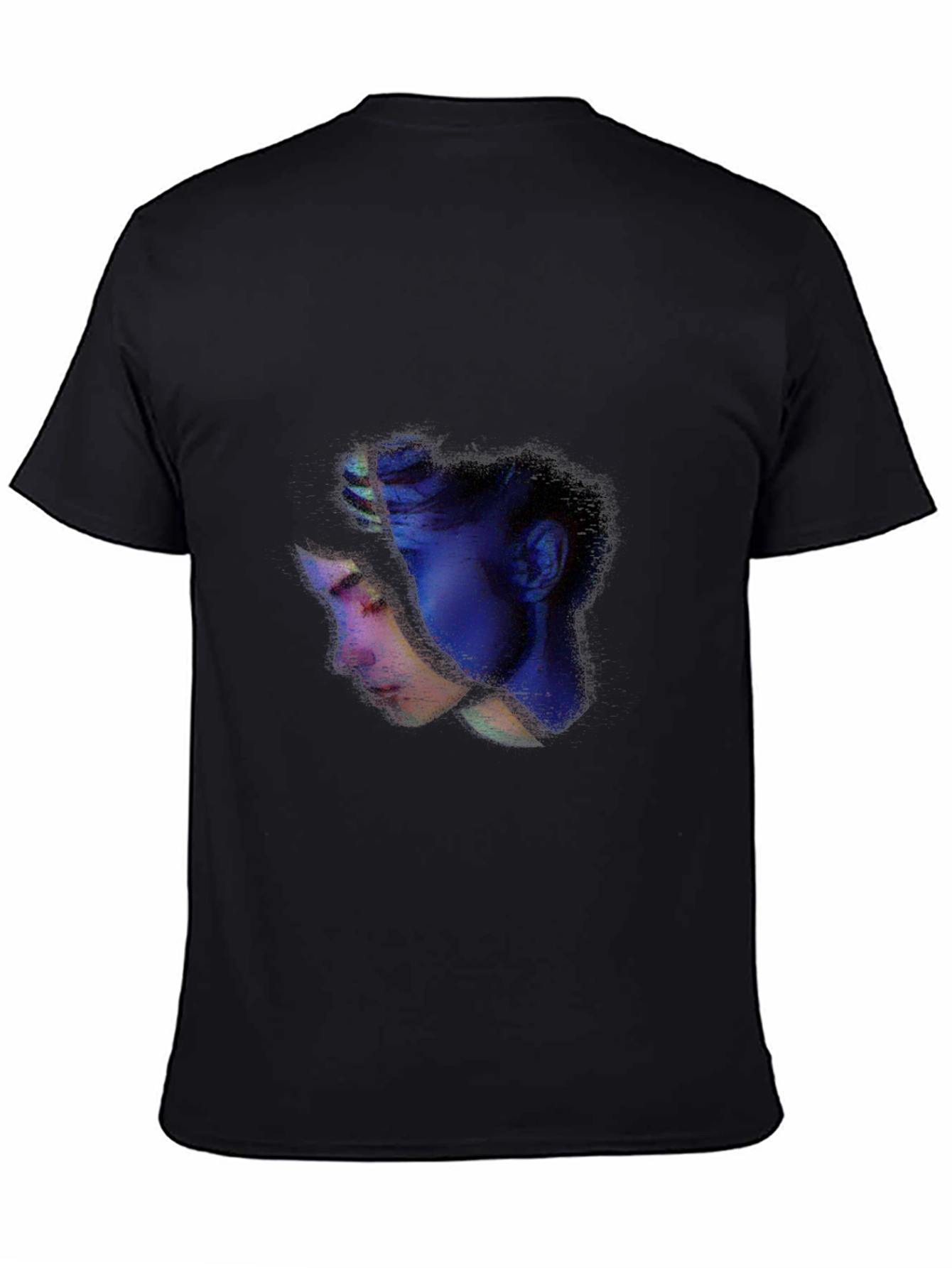 Black Abstract Portrait Black Tee view 4