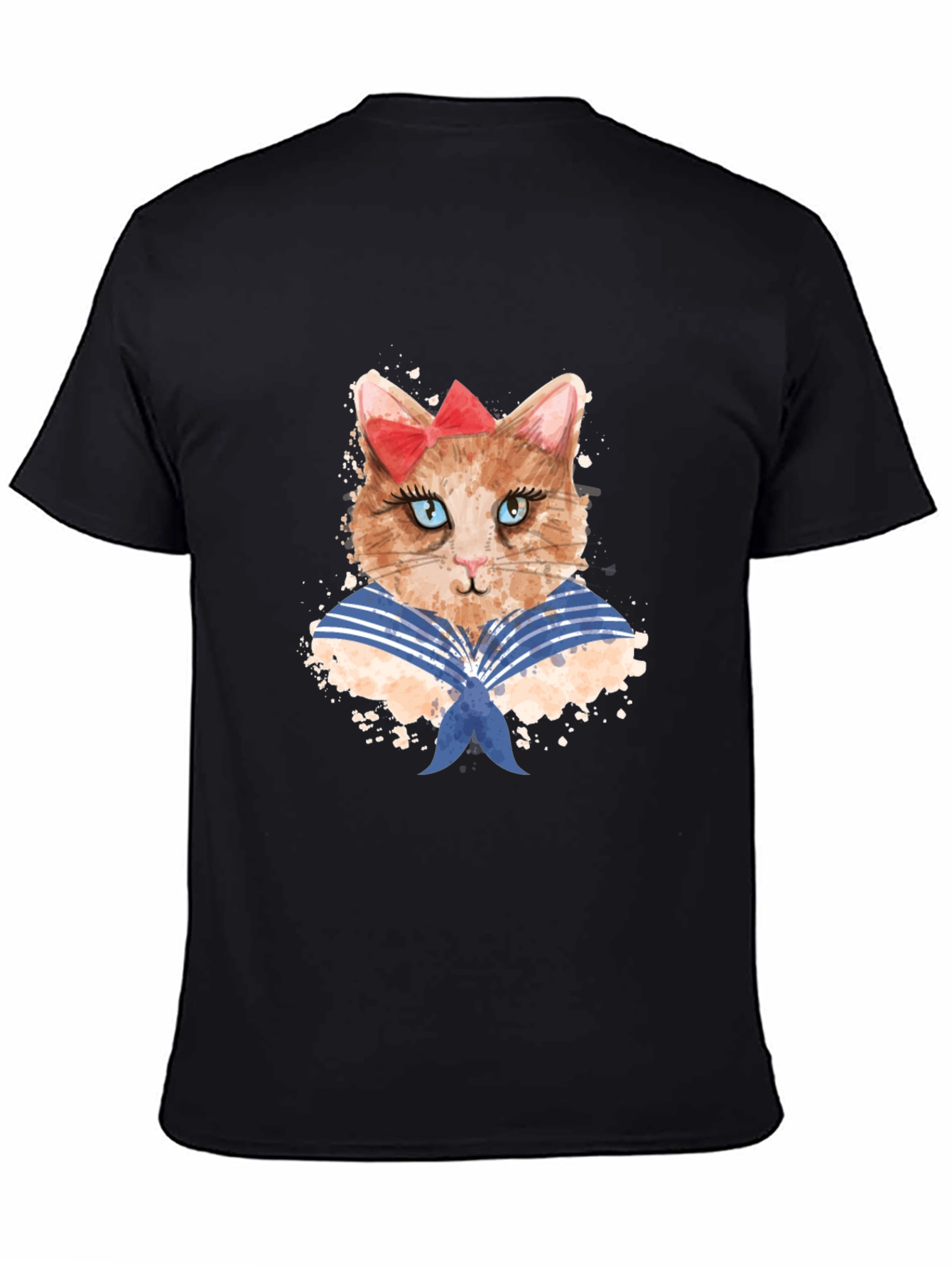 Black Sailor Cat T-Shirt view 4