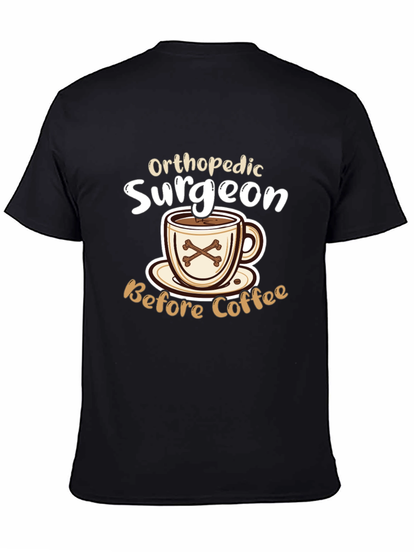 Black Orthopedic Surgeon Coffee T-Shirt view 4