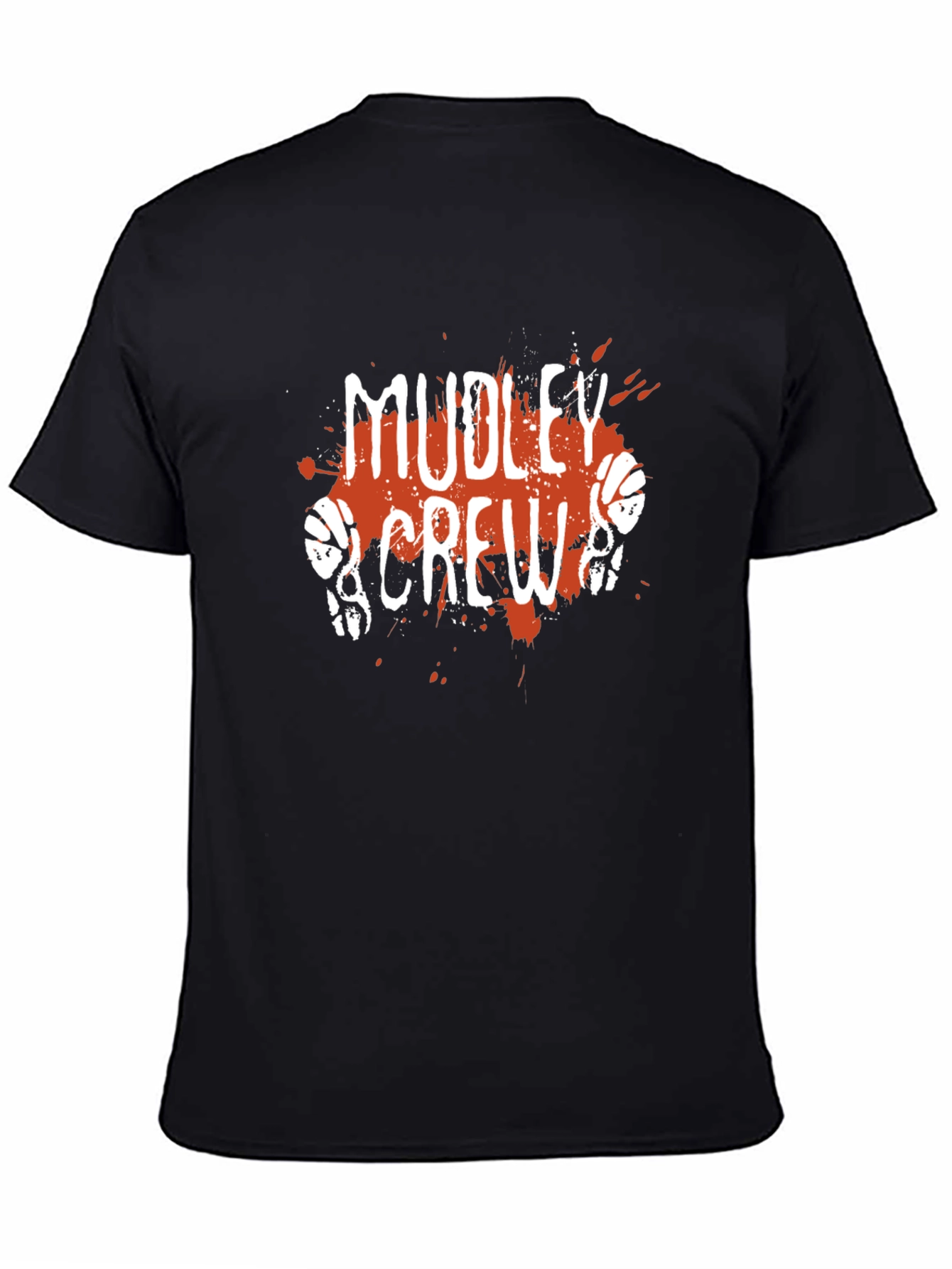 Black Mudley Crew Graphic T-Shirt - Basketball Skull Design view 4
