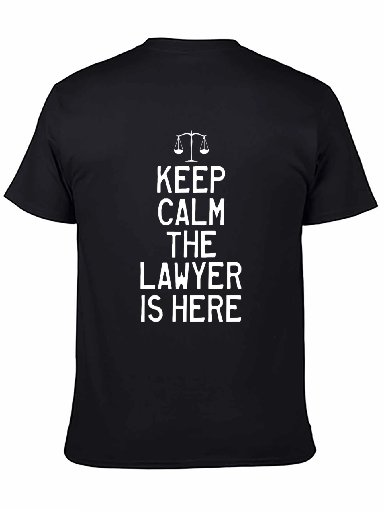 Black Keep Calm Lawyer T-Shirt - Novelty Attorney Gift view 4