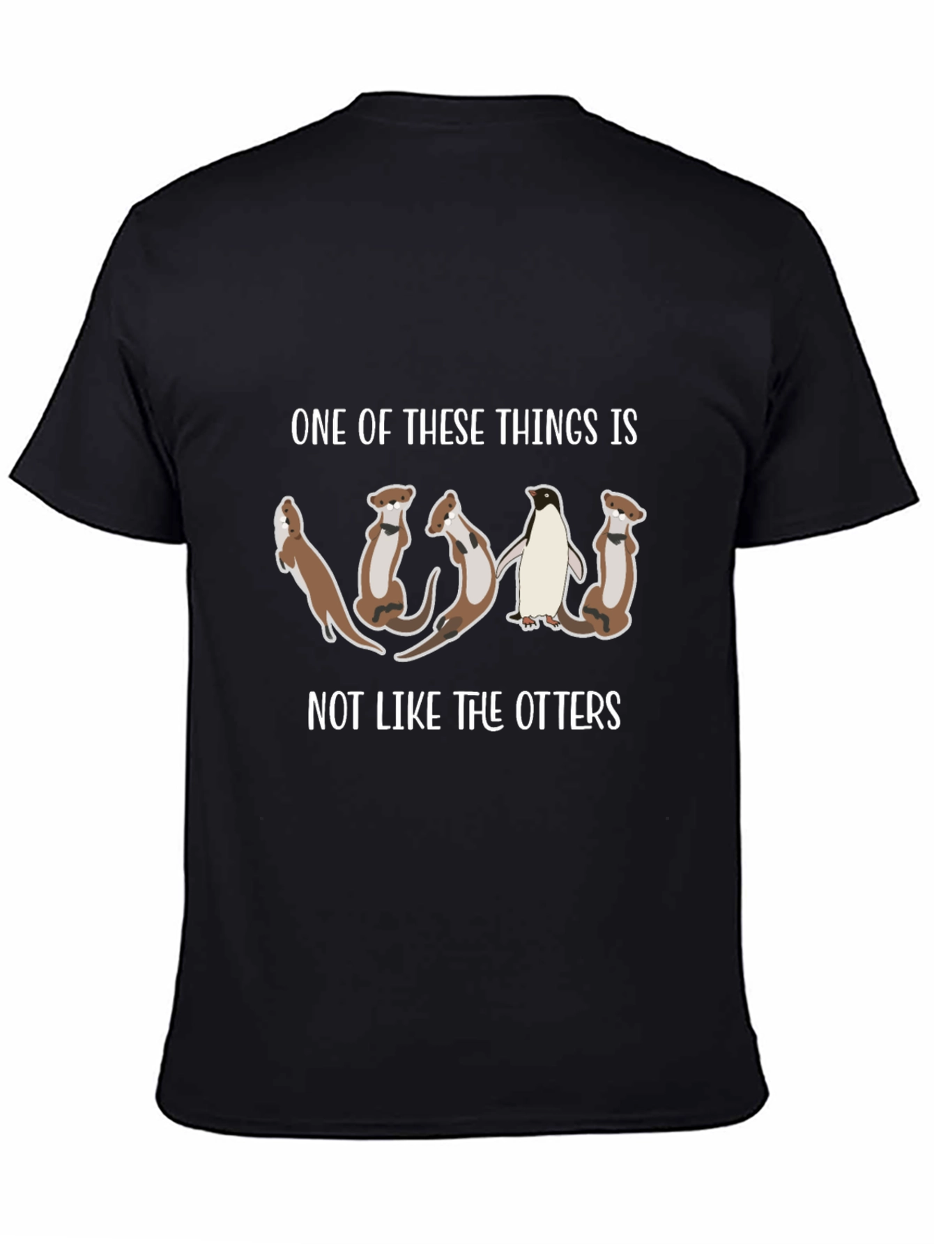 Black Funny 'One of These Things' T-Shirt - Otter & Penguin Design view 4