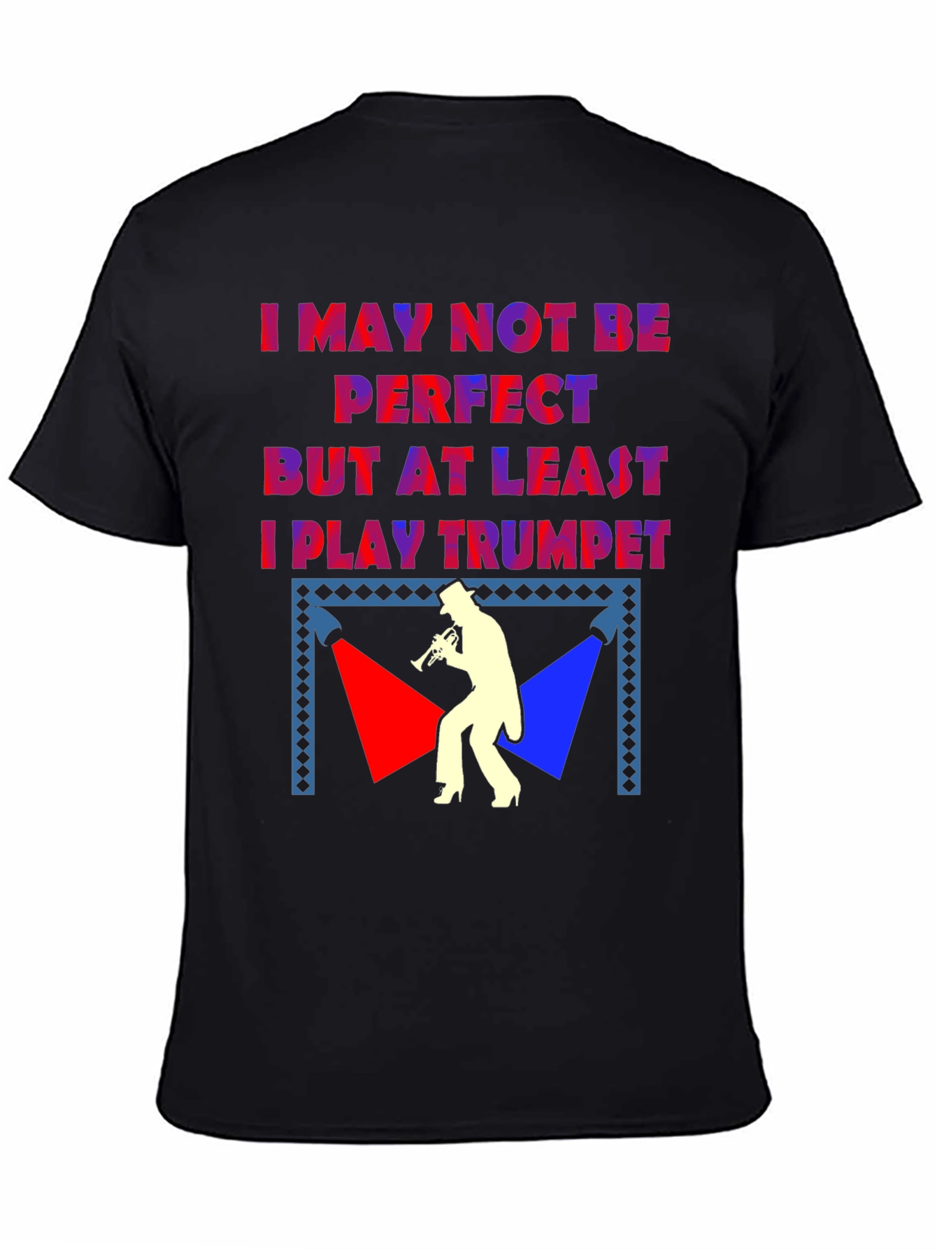 Black I Play Trumpet T-Shirt - Musician Humor Tee view 4