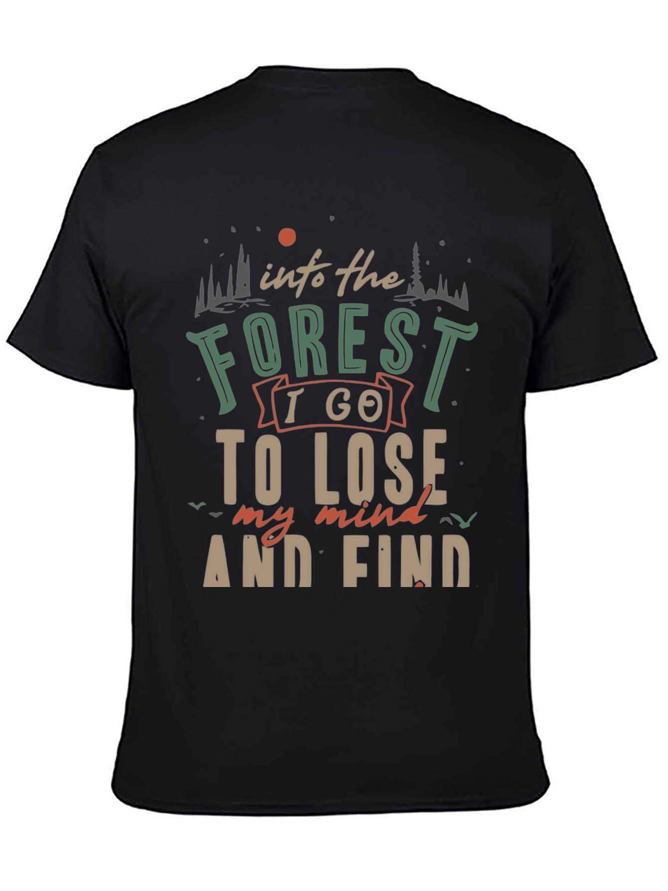 Black Into the Forest Graphic Tee view 4