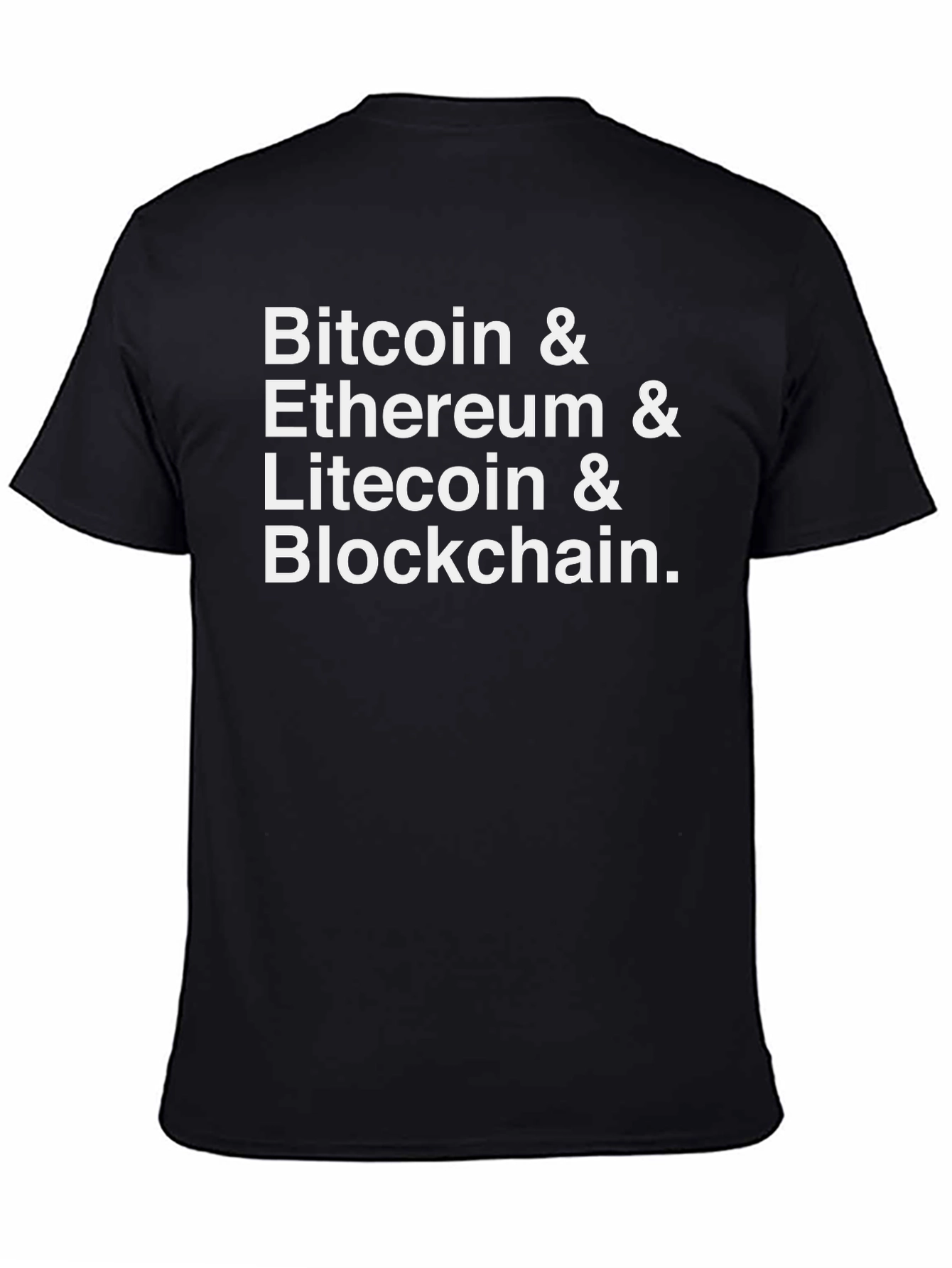 Black Crypto Enthusiast T-Shirt: Bitcoin, Ethereum, Litecoin, Blockchain view 4