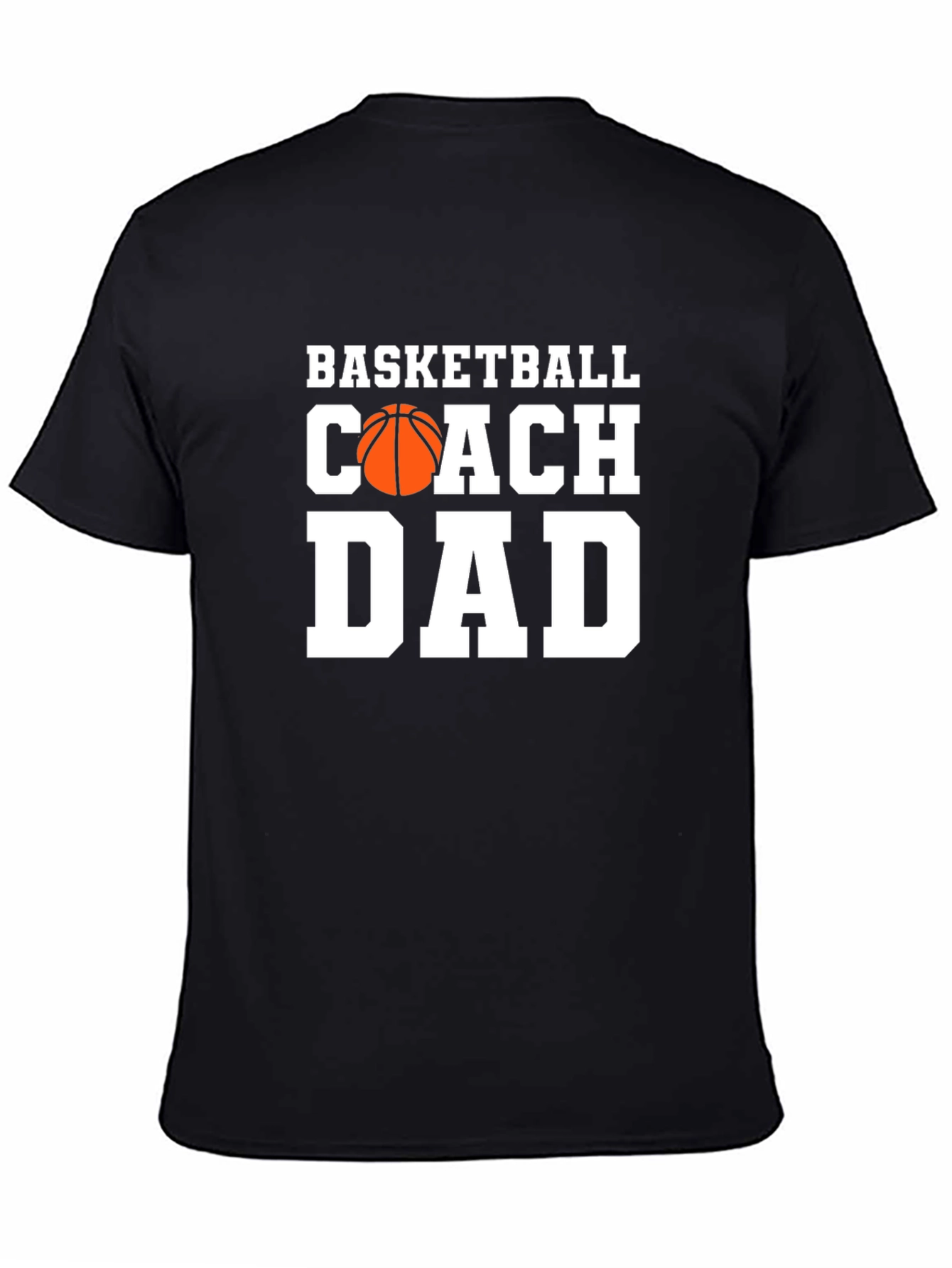 Black Basketball Coach Dad Graphic T-Shirt view 4