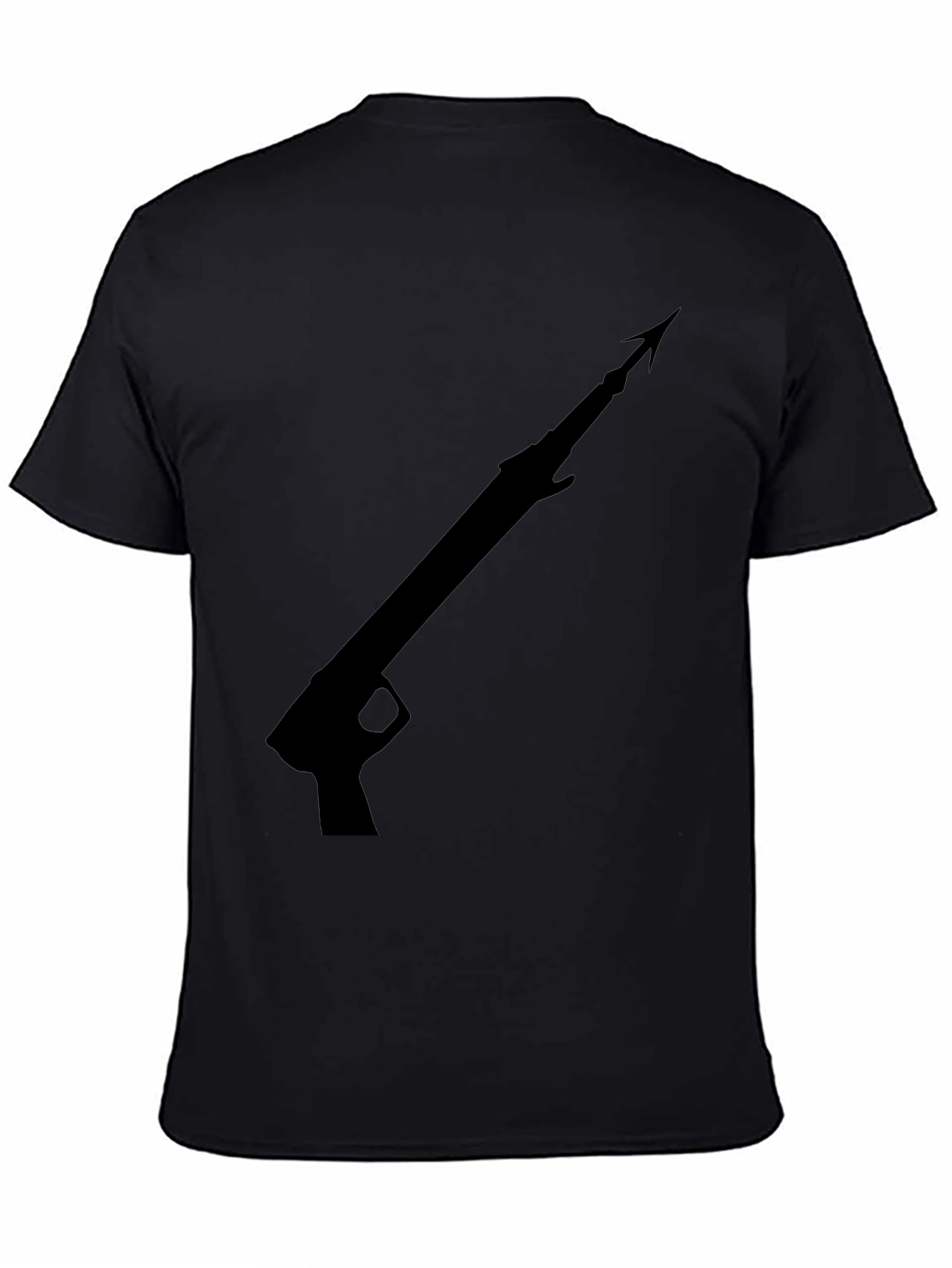 Black Speargun Graphic Tee - Black Cotton T-Shirt view 4