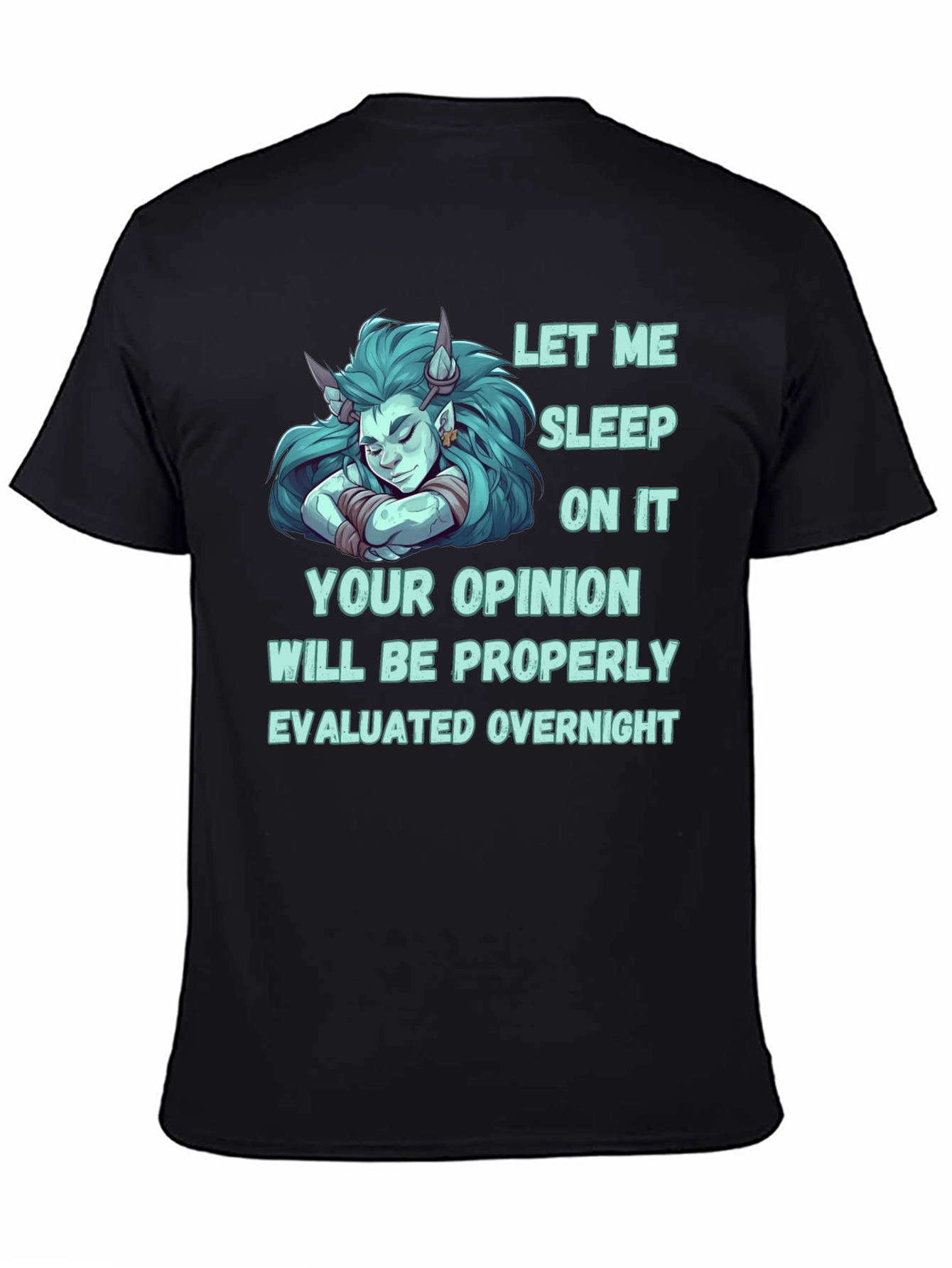 Black Funny "Let Me Sleep On It" Graphic Tee view 4