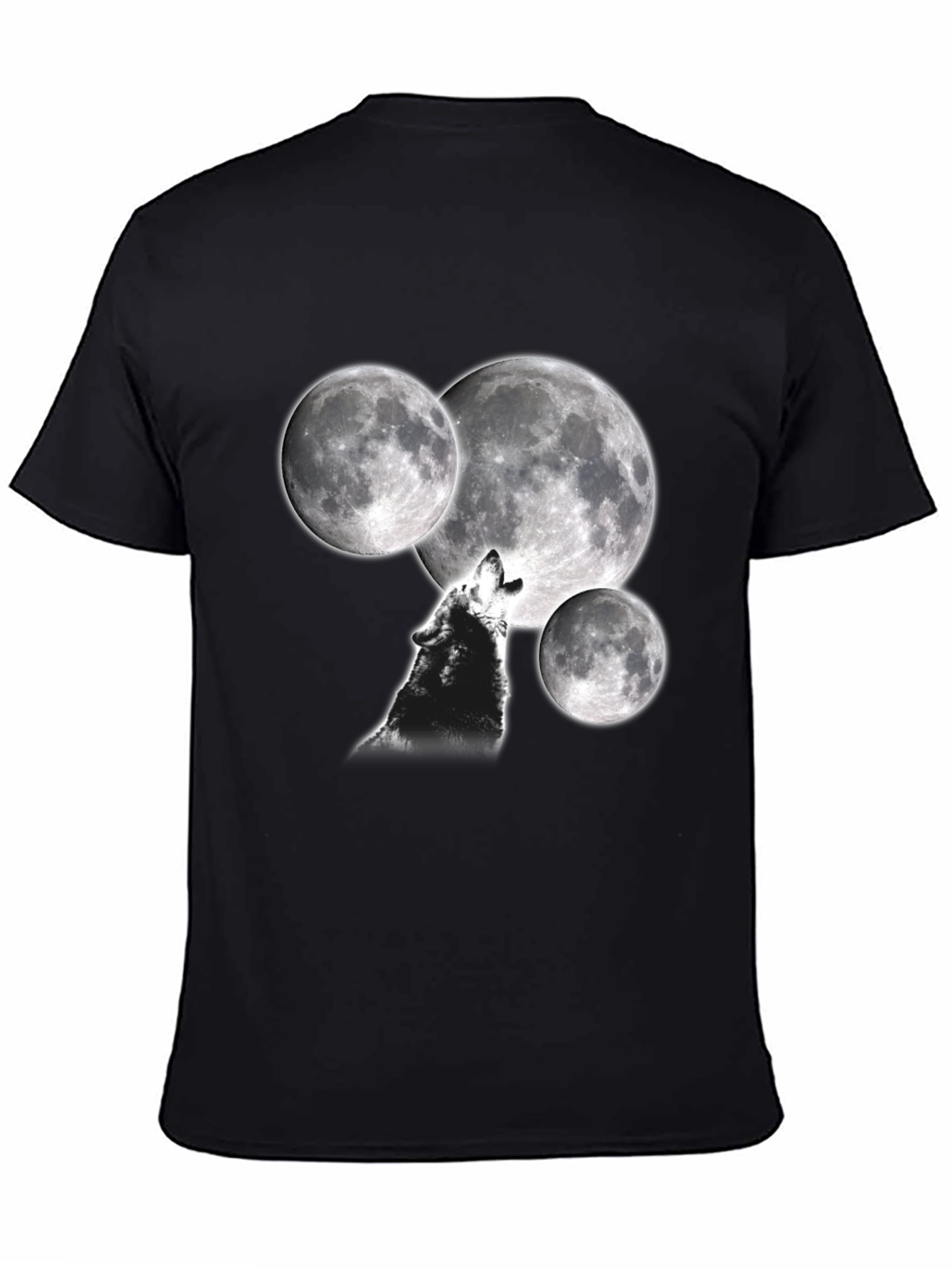 Black Wolf Moon T-Shirt - Black view 4
