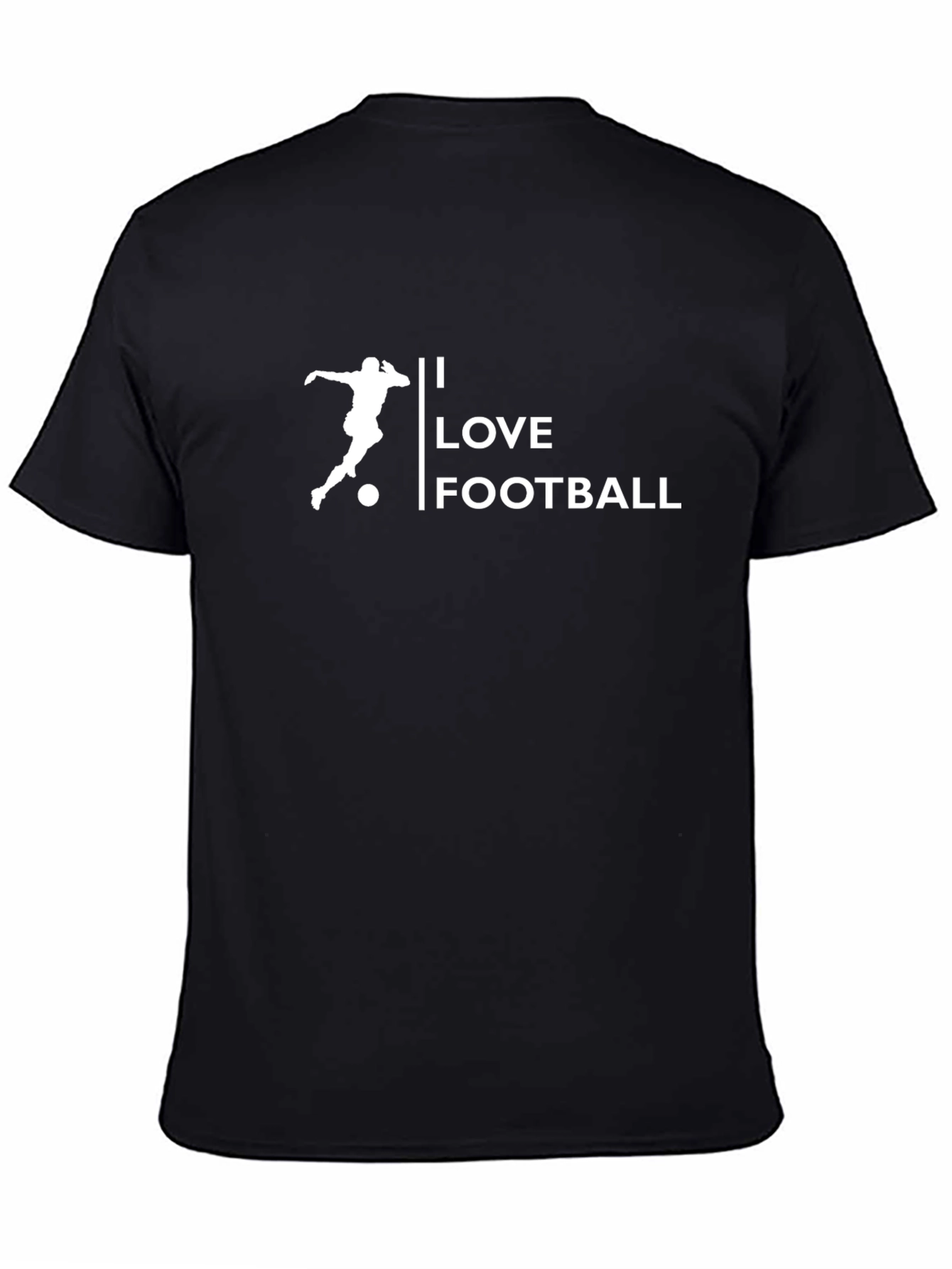 Black I Love Football Graphic T-Shirt - Black view 4