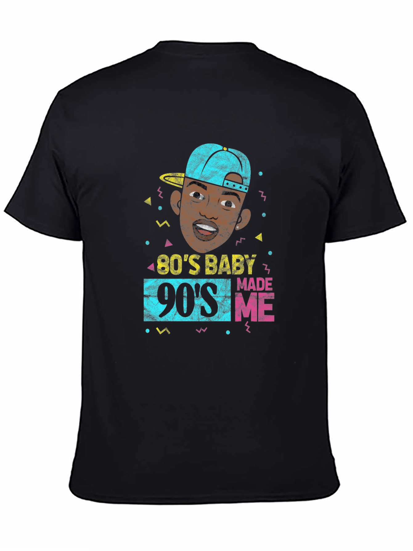 Black 80's Baby, 90's Made Me Black Graphic Tee view 4