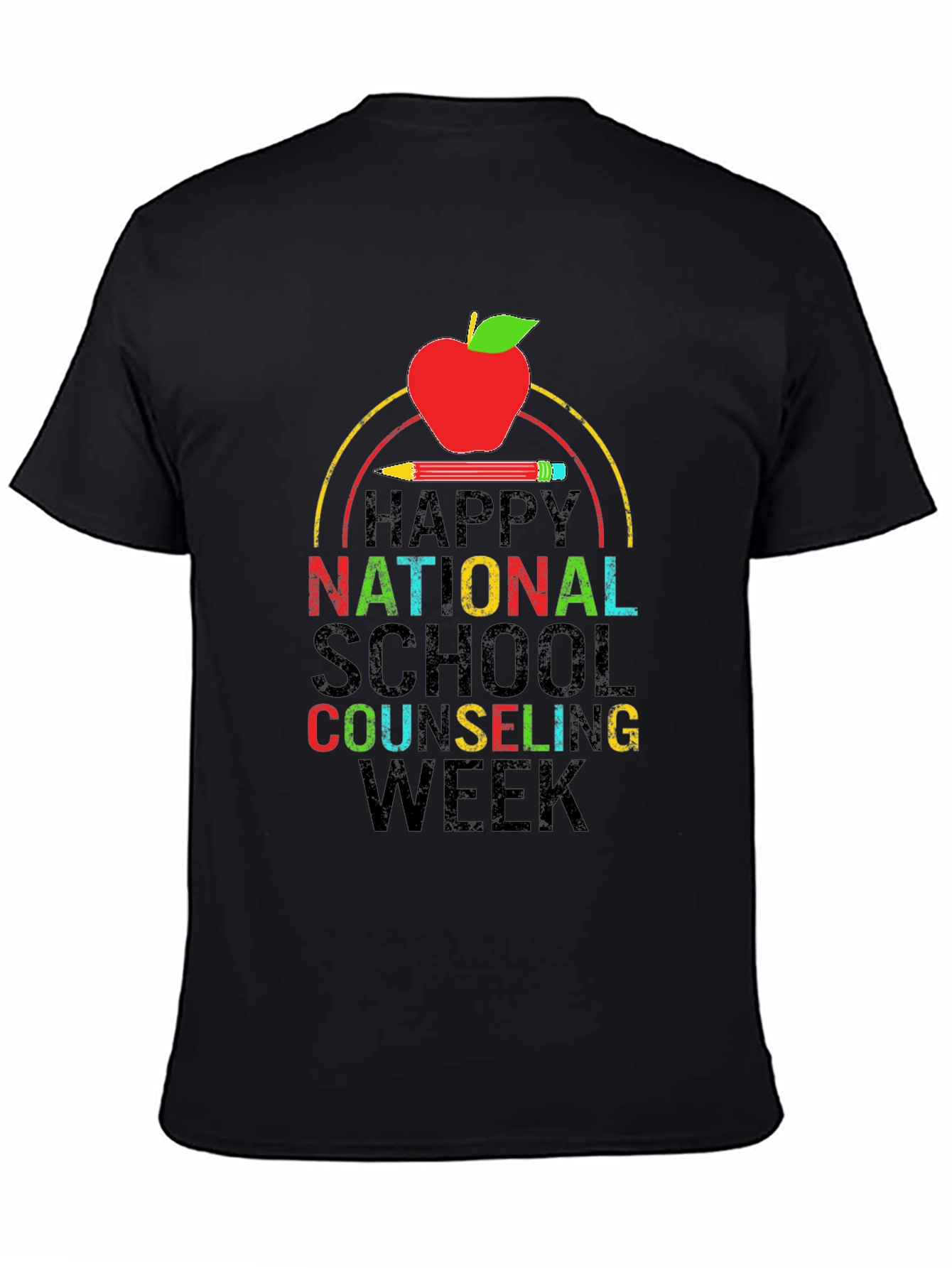 Black Happy National School Counseling Week T-Shirt view 4