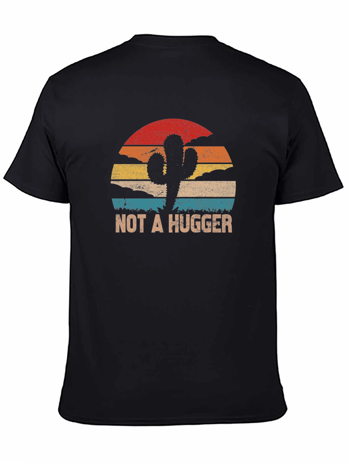 Black Not A Hugger Cactus Graphic Tee view 4