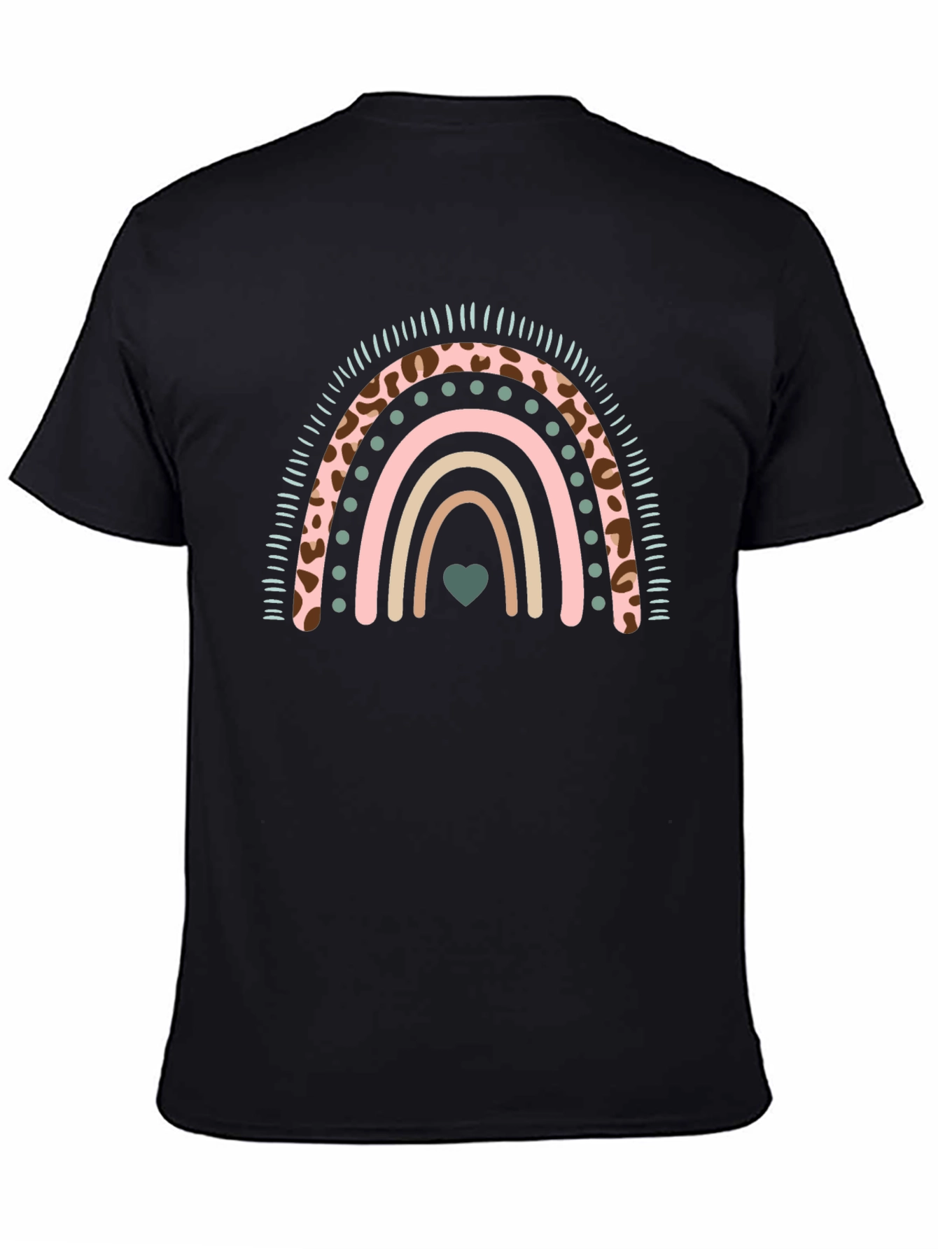 Black Rainbow Heart Graphic Tee view 4