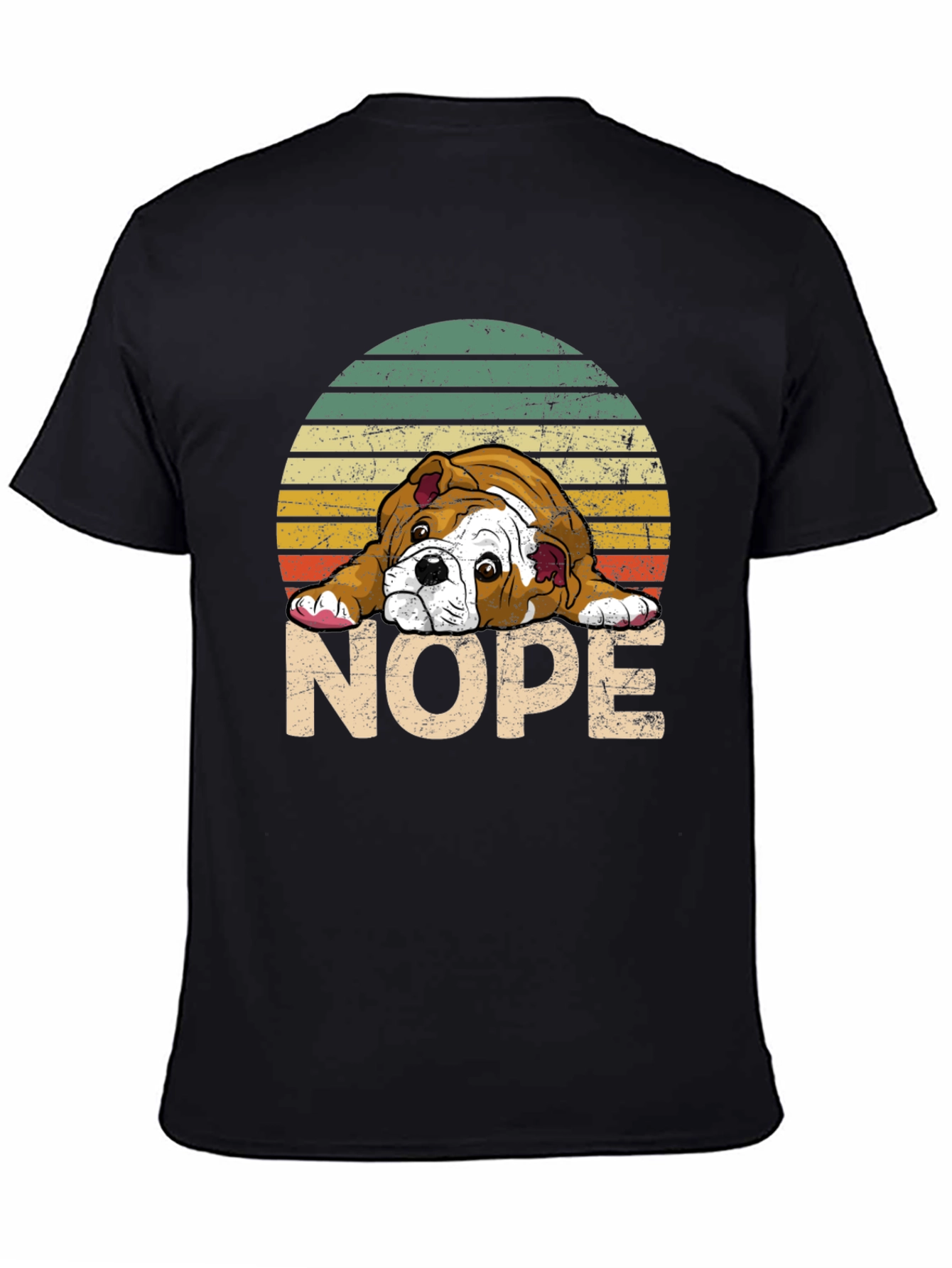 Black Bulldog NOPE T-Shirt - Funny Dog Lover Tee view 4