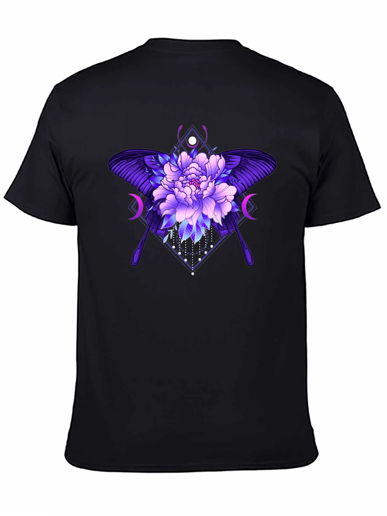 Black Floral Butterfly Graphic Tee - Black view 4