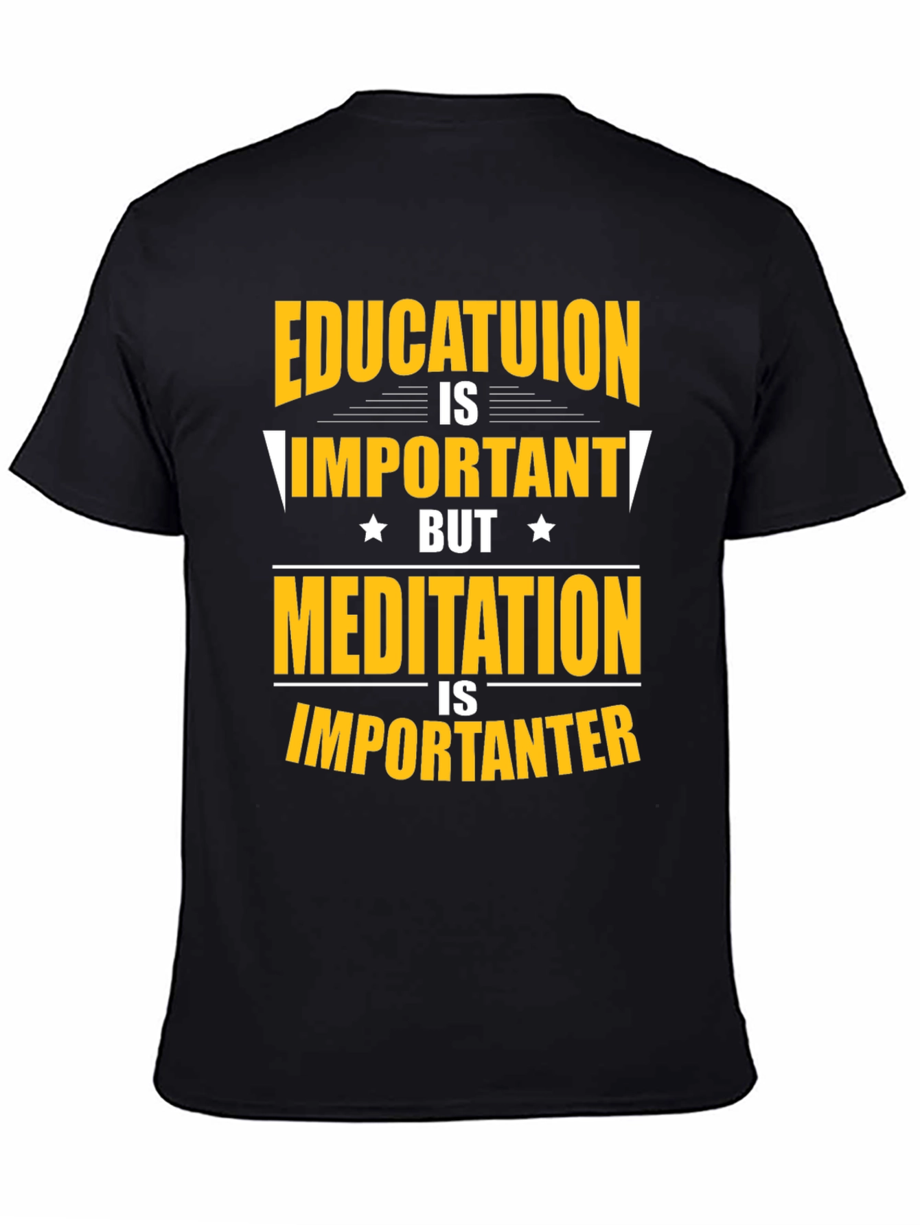 Black Education vs Meditation T-Shirt view 4