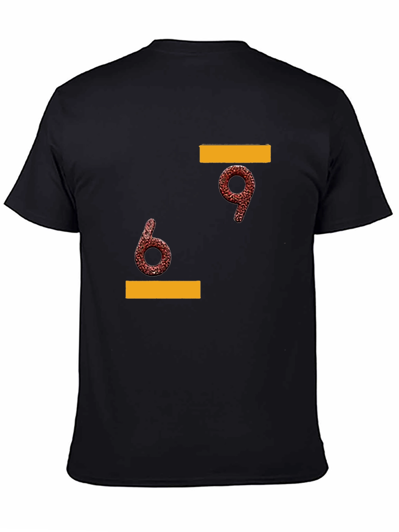 Black Funny 69 Graphic Tee - Black Cotton T-Shirt view 4