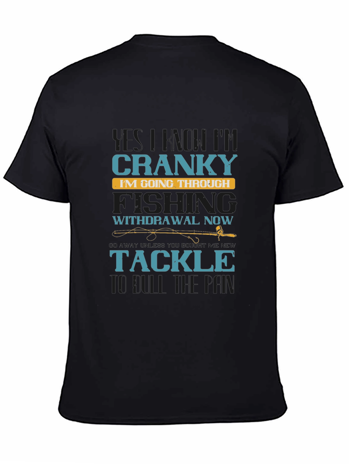 Black Cranky Fishing Withdrawal T-Shirt view 4