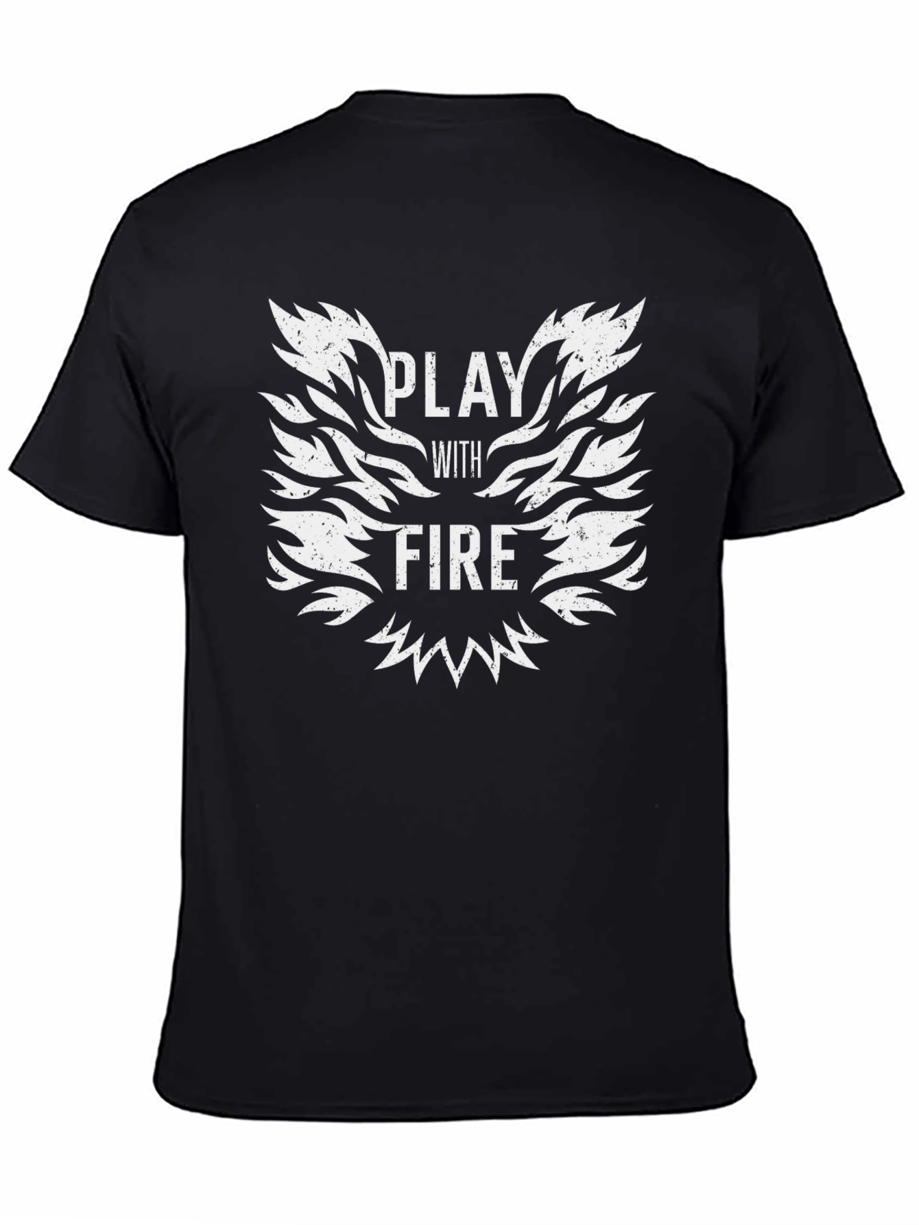 Black Play With Fire Graphic Tee - Black Cotton T-Shirt view 4
