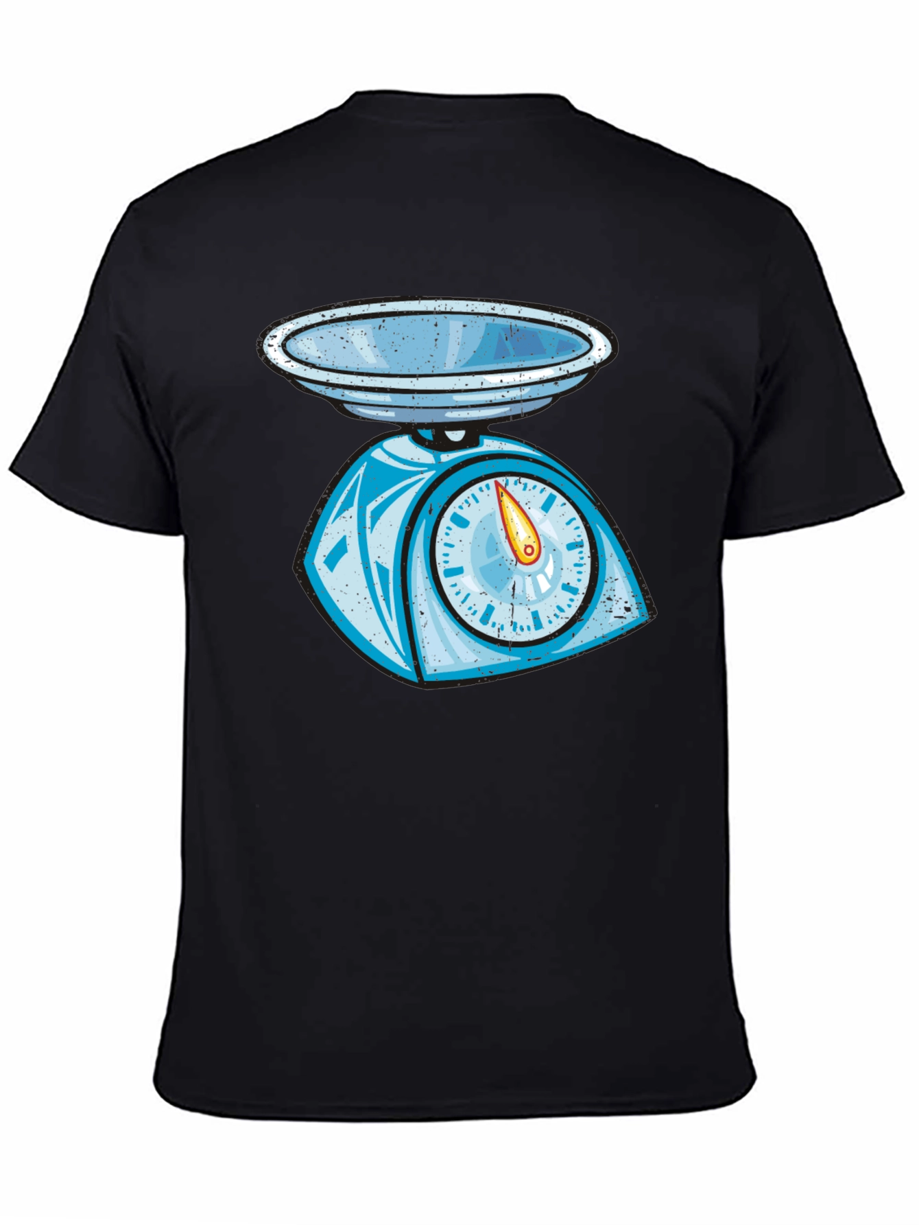 Black Vintage Style Kitchen Scale Graphic Tee - Black view 4