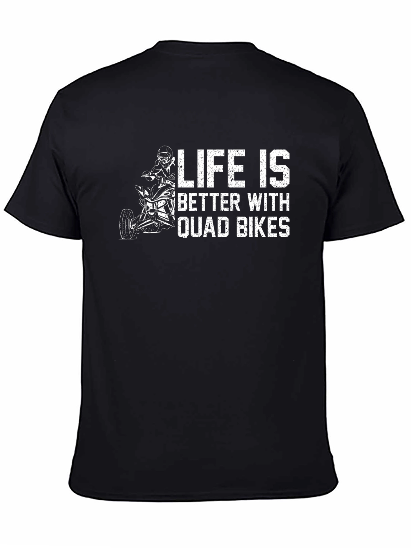 Black Life is Better With Quad Bikes Black T-Shirt view 4