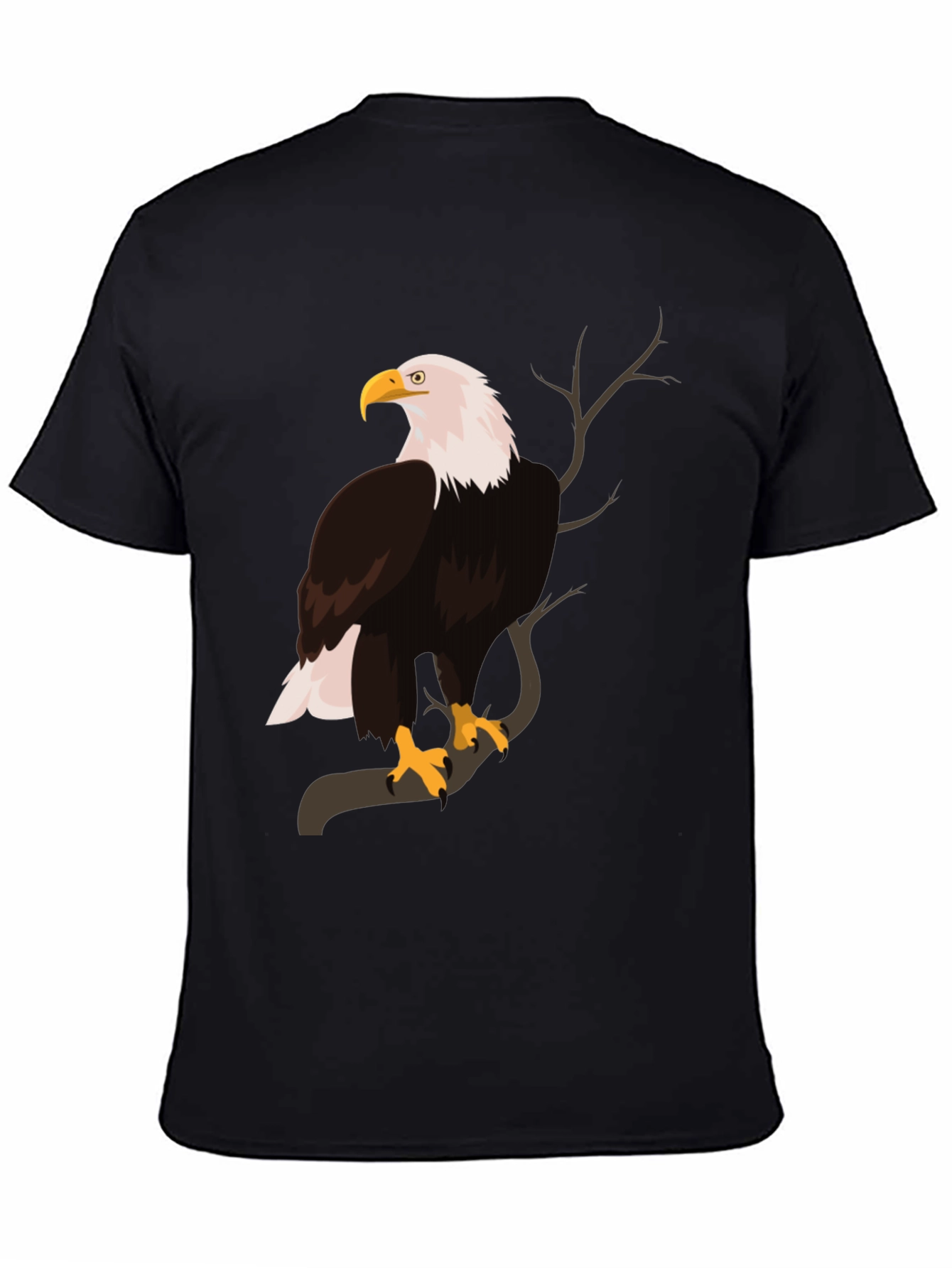Black Bald Eagle Graphic Print T-Shirt view 4