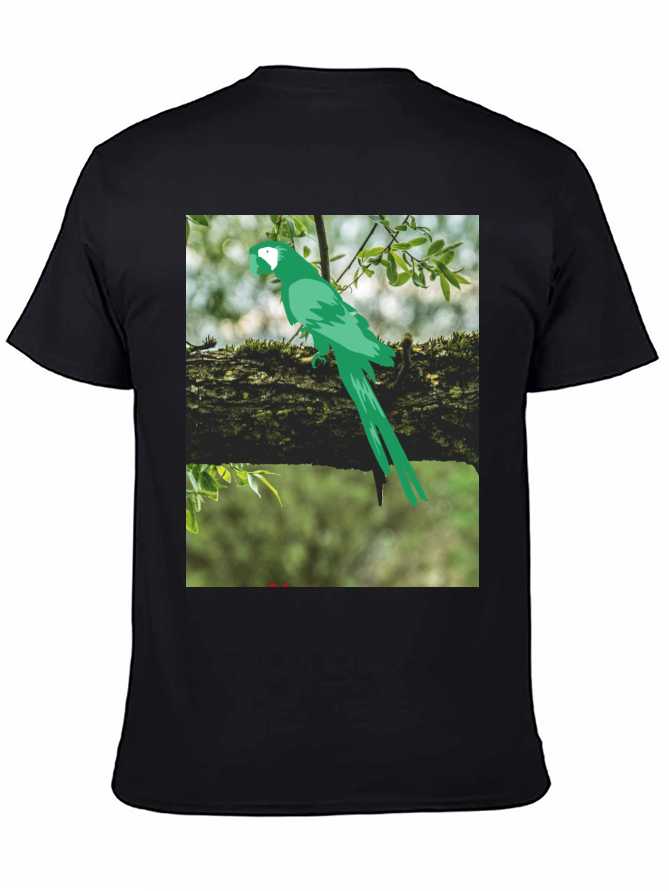Black Parrot Graphic Tee - Nature Inspired Print view 4