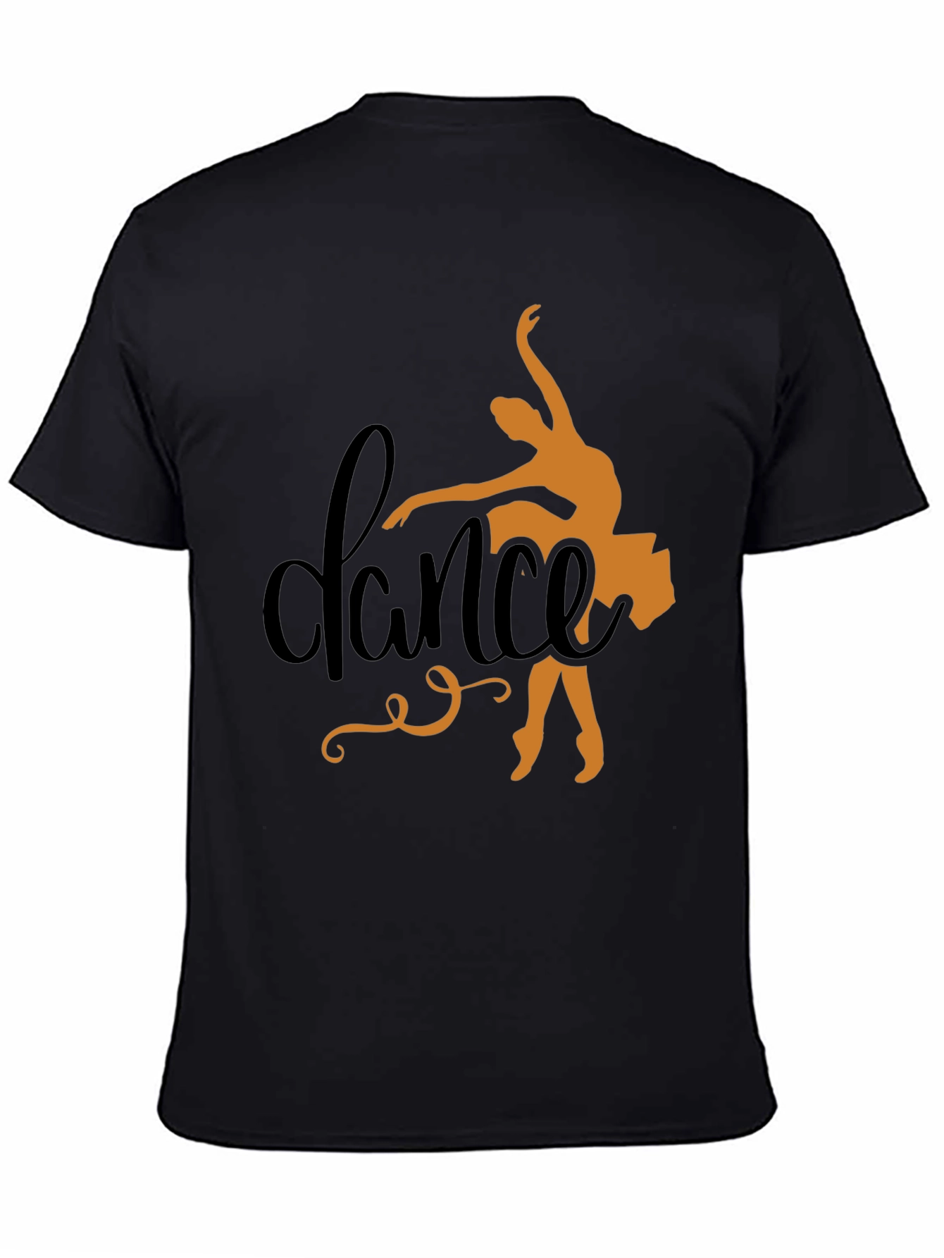 Black Dance Silhouette Black Tee - Artistic Dancer Shirt view 4