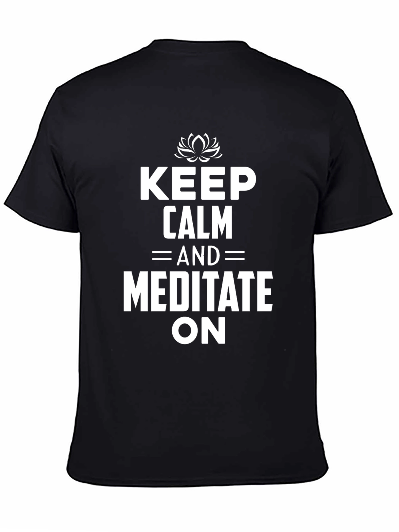 Black Keep Calm and Meditate T-Shirt - Zen Style view 4