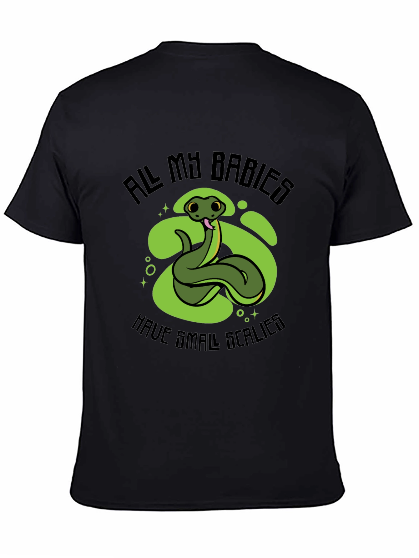 Black Snake Babies T-Shirt - Small Scalies Design view 4