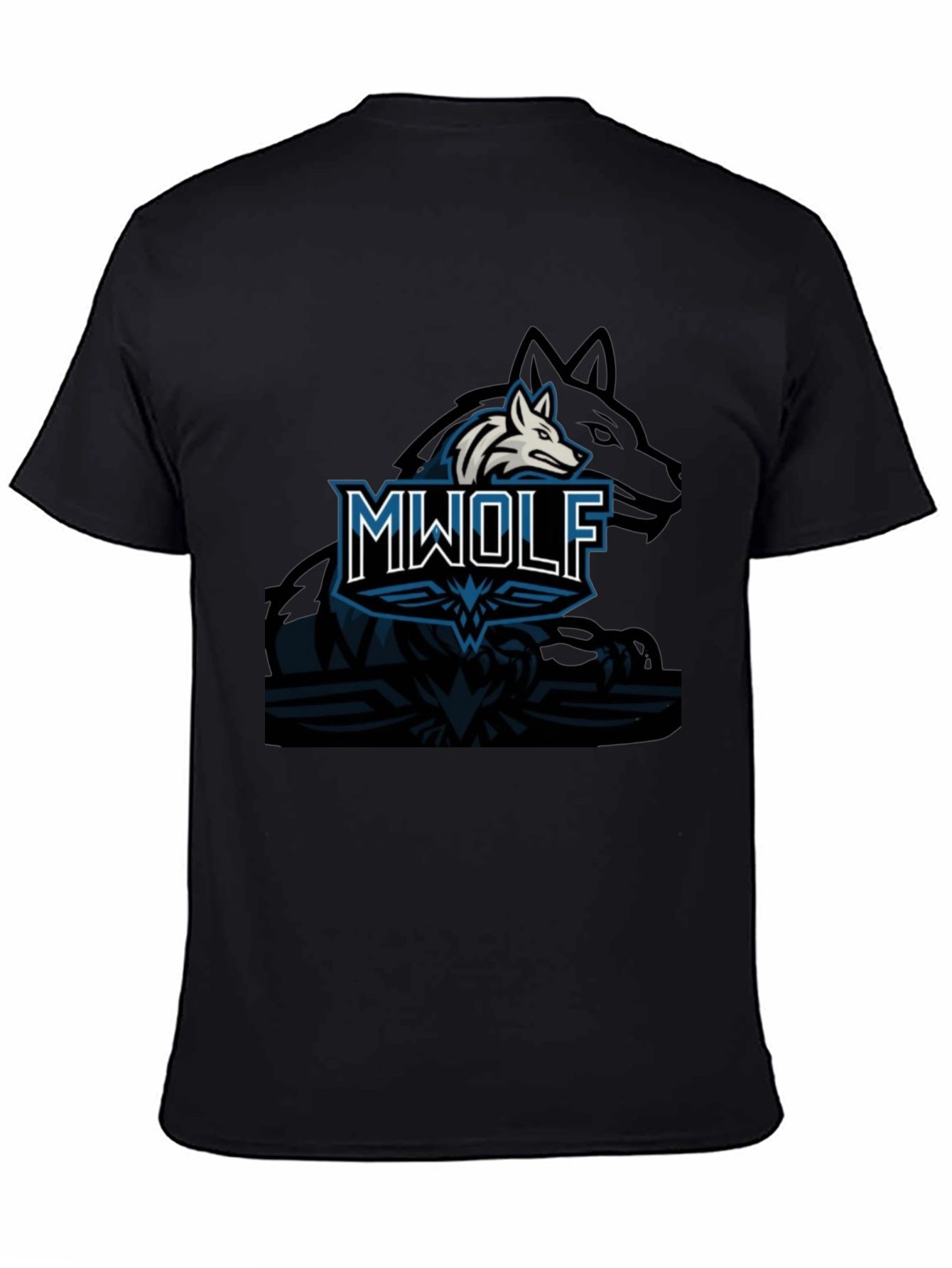 Black MWOLF Graphic T-Shirt - Black, Casual Wear view 4