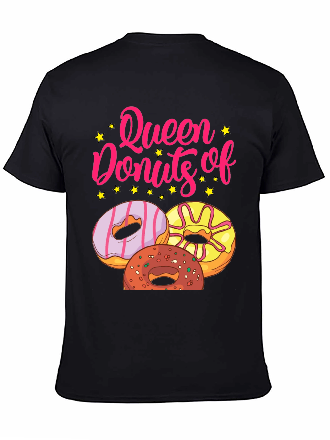 Black Queen of Donuts T-Shirt - Black Graphic Tee view 4