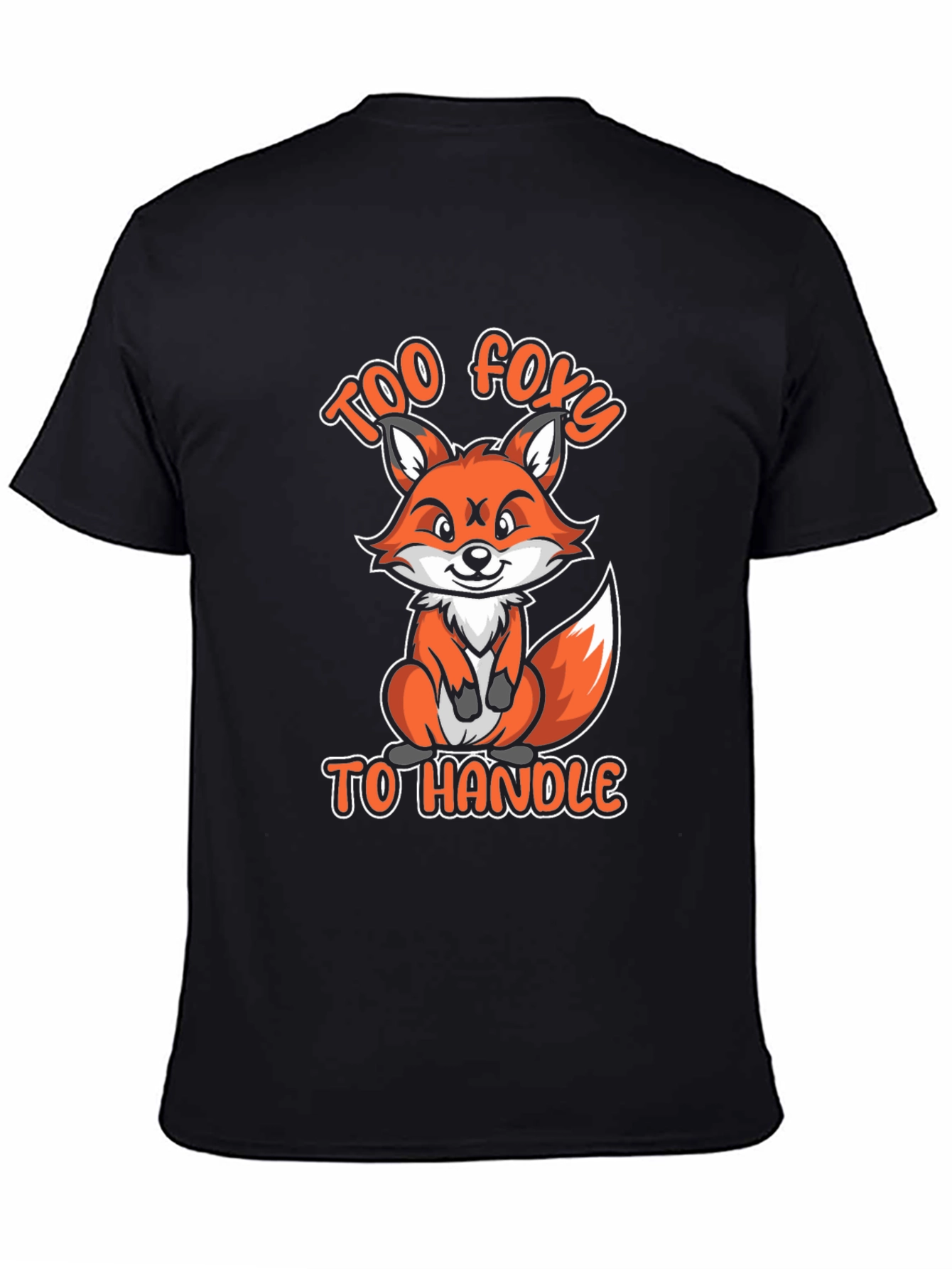 Black Too Foxy To Handle Funny Fox Graphic T-Shirt view 4