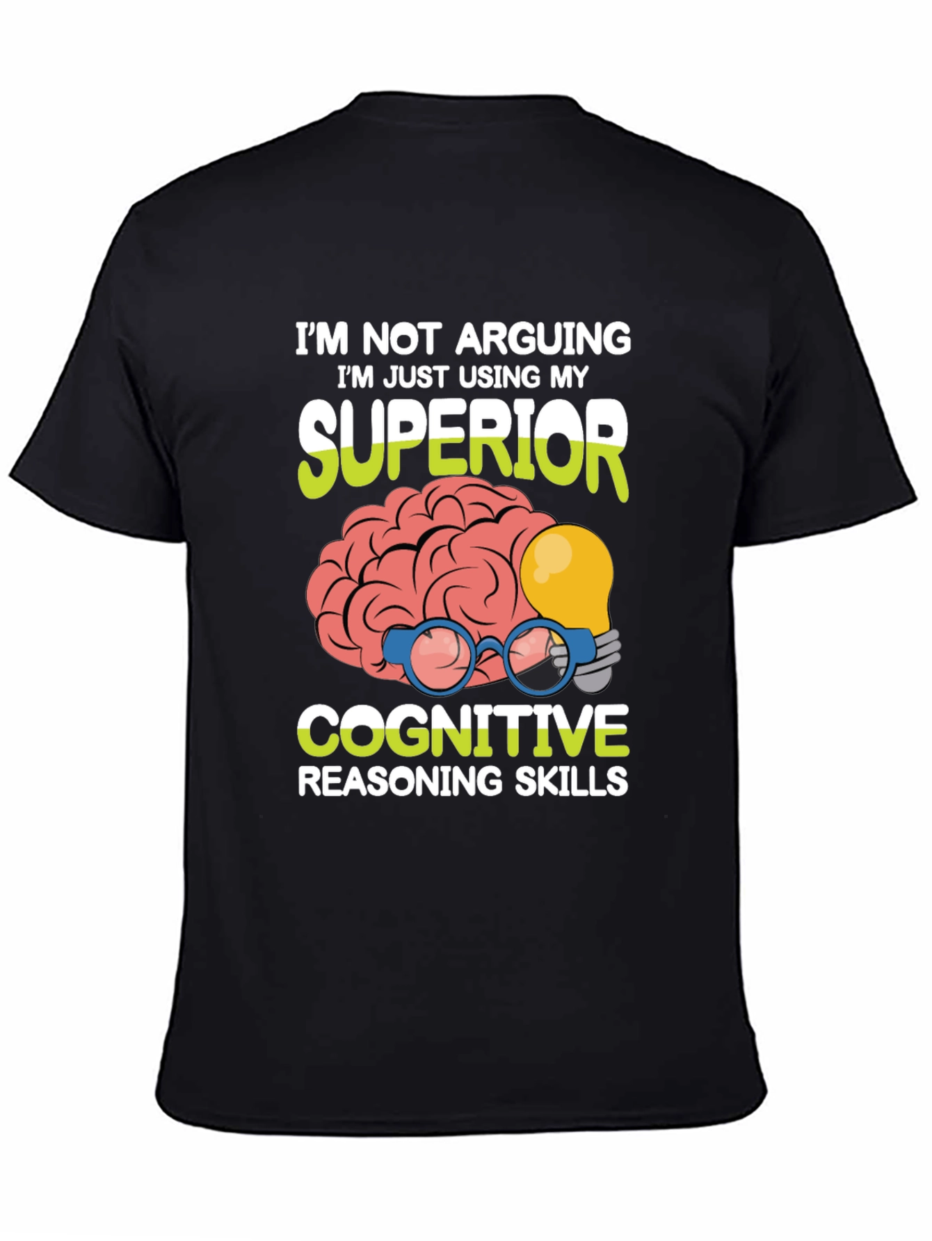 Black Superior Cognitive Skills Graphic Tee view 4