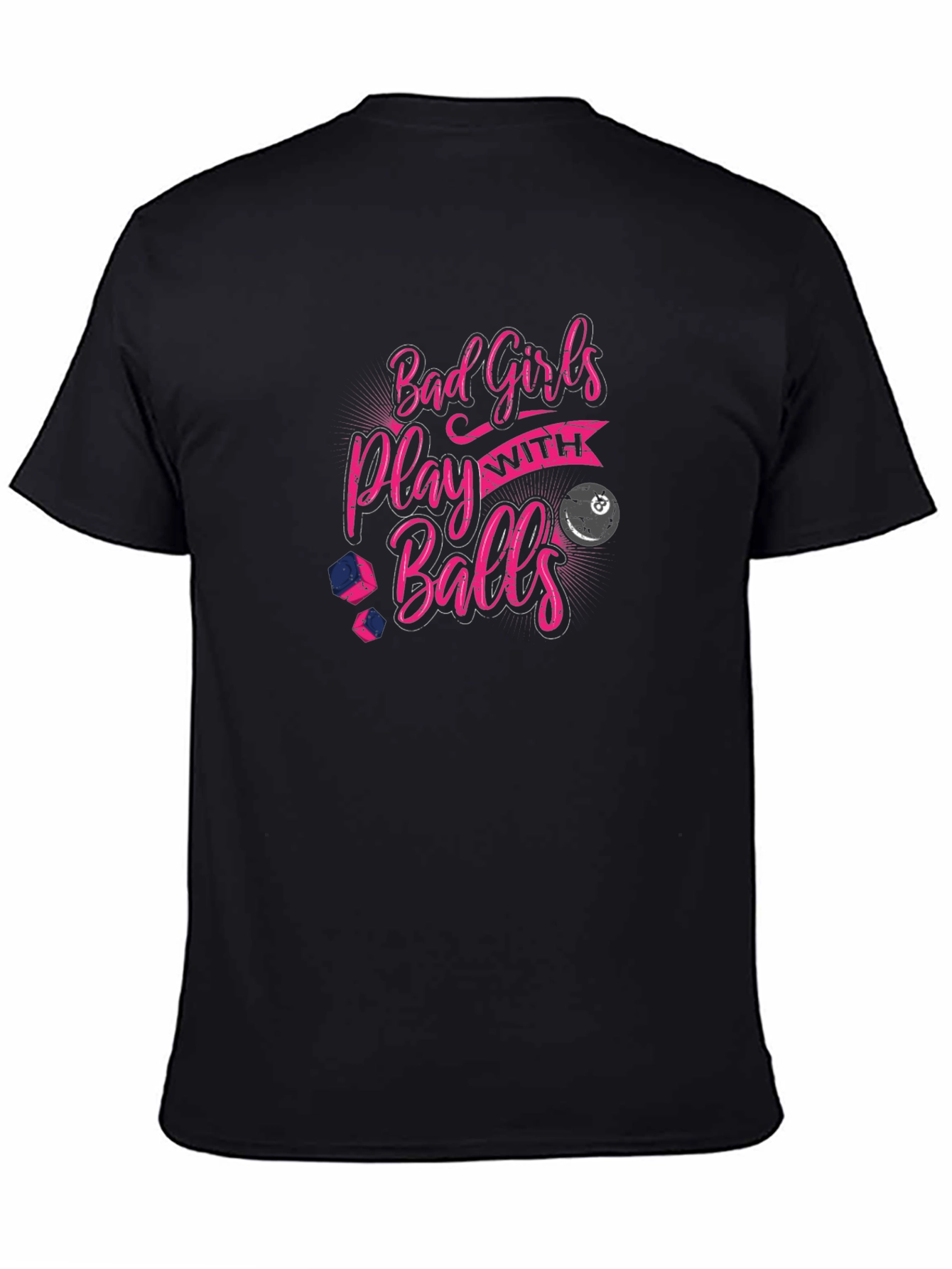 Black Bad Girls Play With Balls Graphic Tee view 4