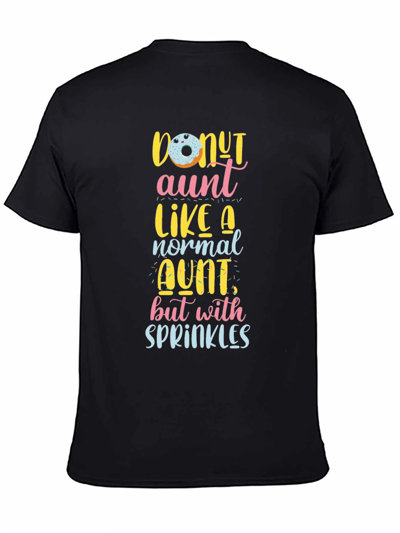 Black Donut Aunt Graphic Tee - Fun Aunt Shirt view 4