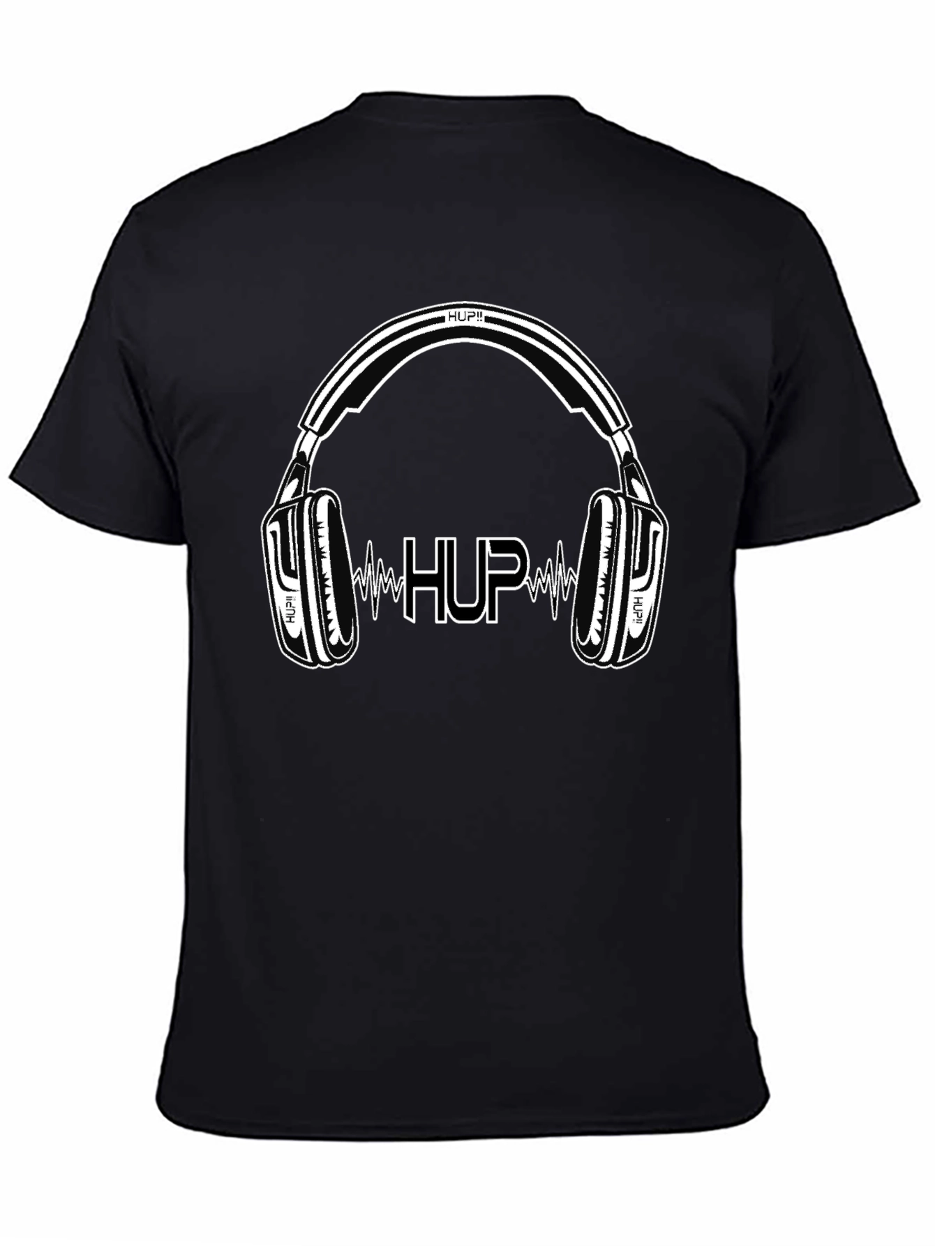 Black HUP Headphones Black Graphic T-Shirt view 4