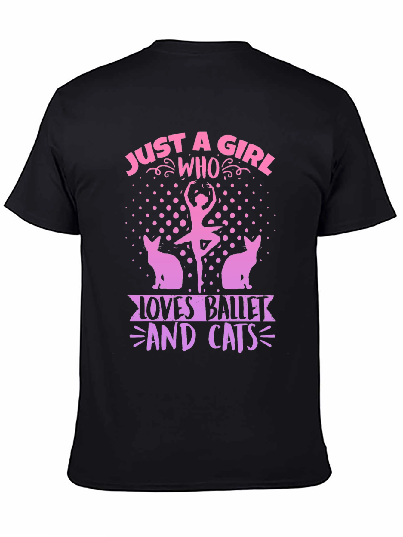 Black Ballet & Cats Graphic Tee - Just a Girl Who Loves... view 4