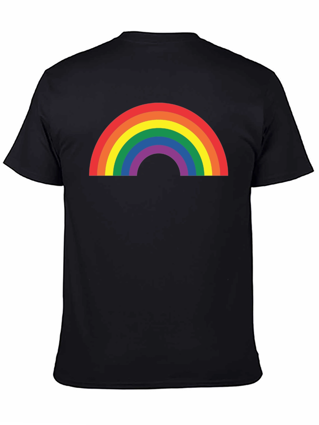 Black Rainbow Pride Graphic T-Shirt - Black Cotton Blend view 4