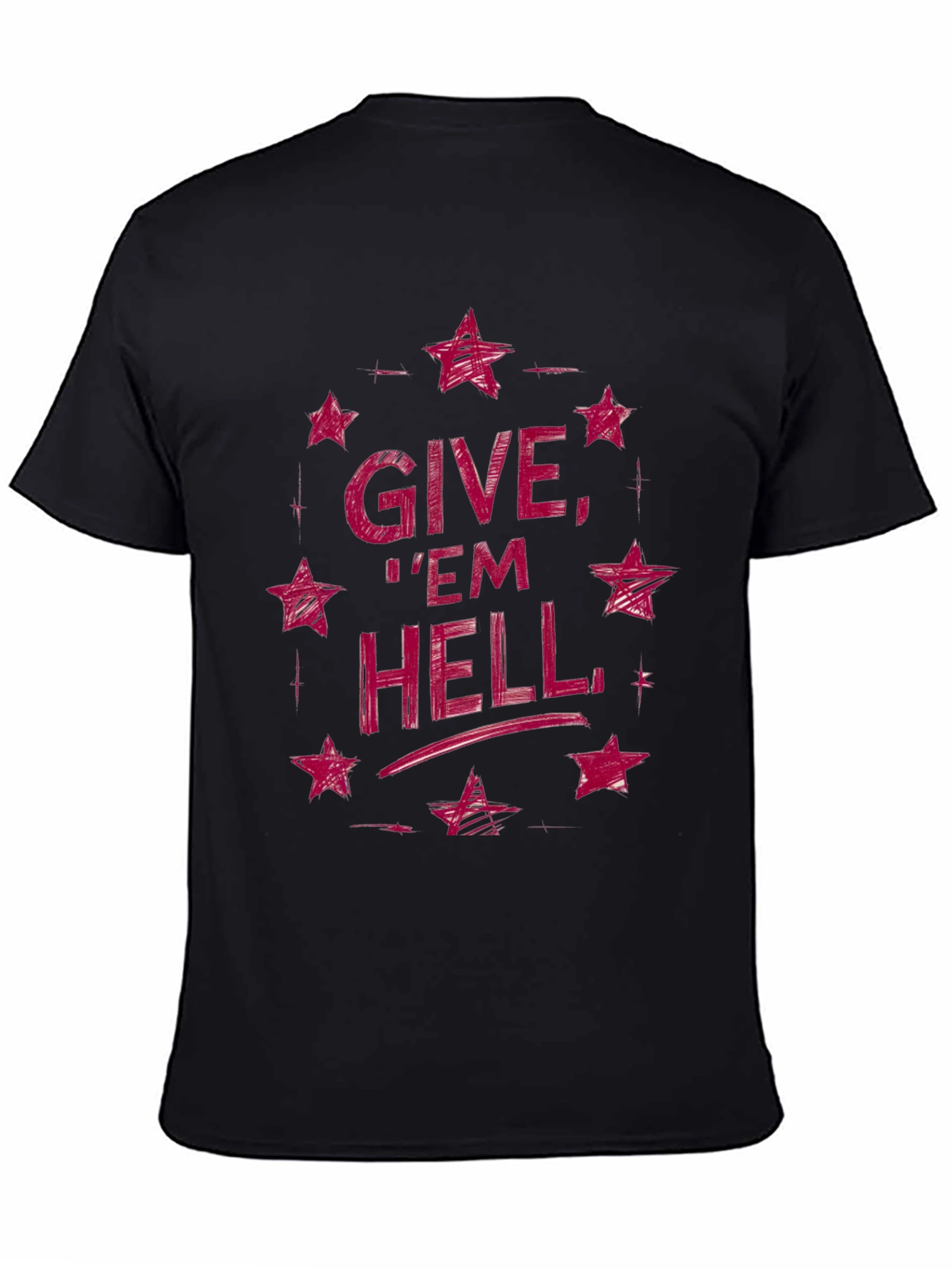 Black Give 'Em Hell Graphic Tee - Black view 4