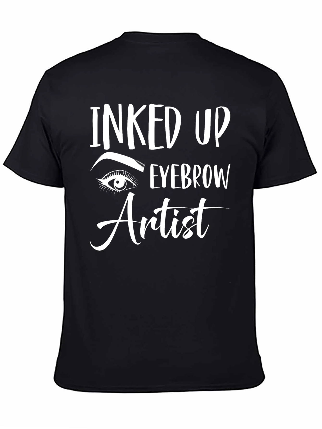 Black Inked Up Eyebrow Artist Graphic T-Shirt view 4