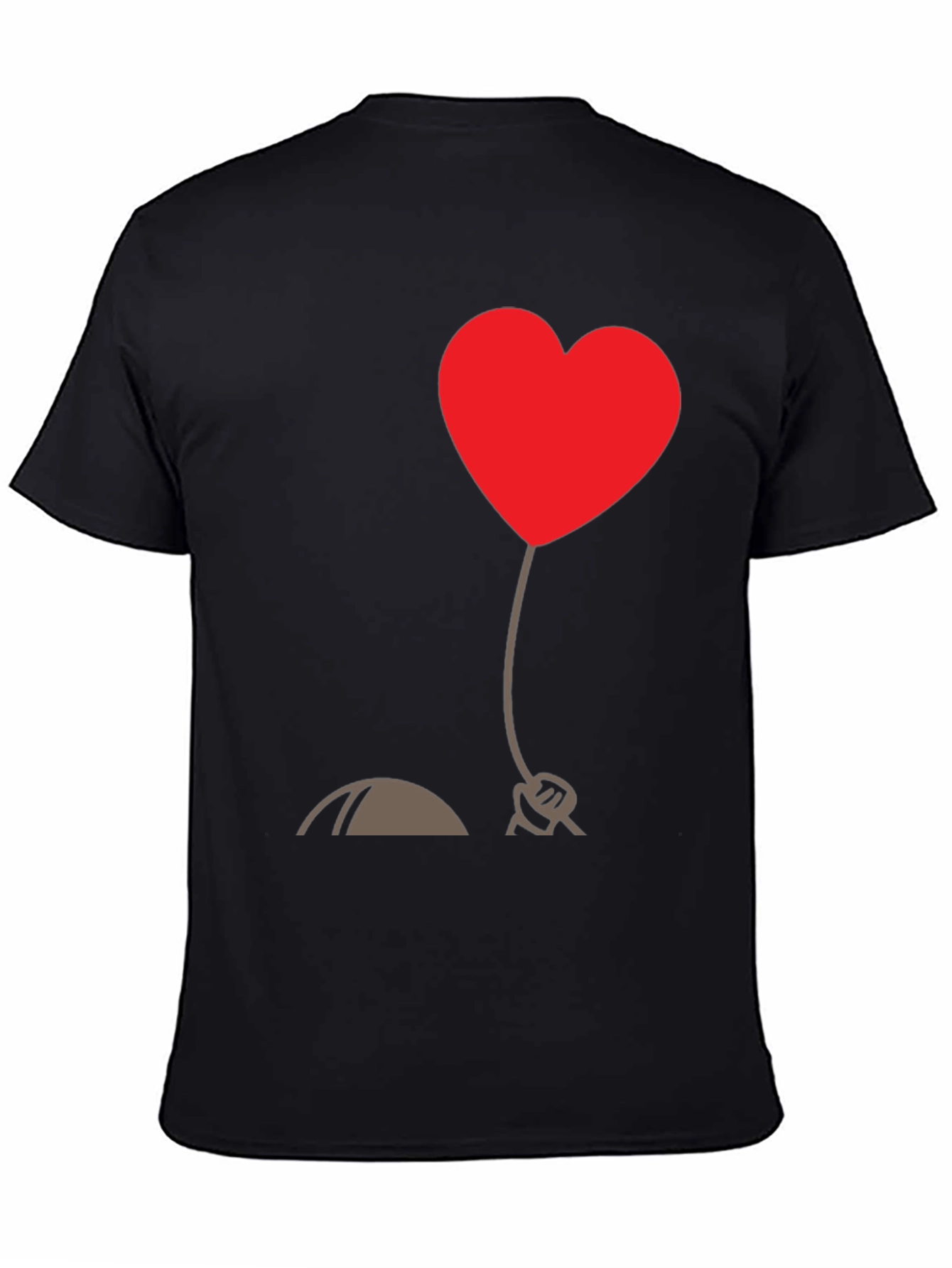 Black Heart Balloon Graphic Tee - Stylish Black T-Shirt view 4